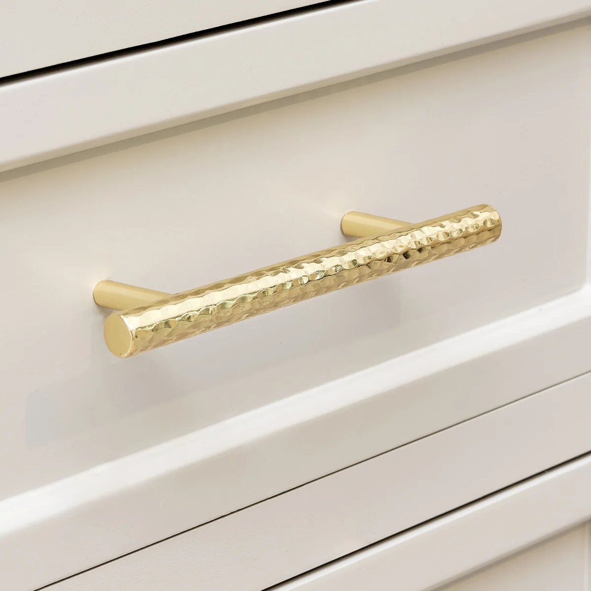 Refined Large Gold Metal Hammered Bar Pull Drawer Handle Proven
