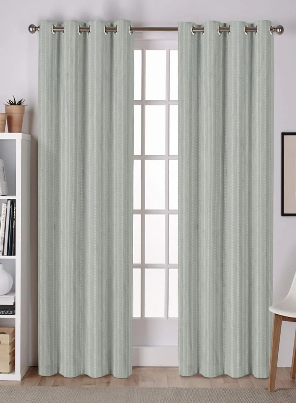 Official Lyon Cotton Room Darkening Curtains Subtle Striped Weave Sage Green Set of 2 Fully CustomizableThe Guide to Measuring and Choosing Curtains Fast