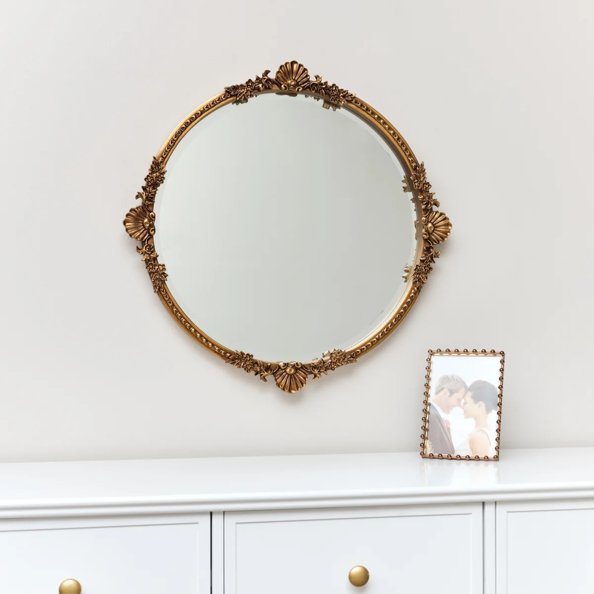 Luxury Round Gold Ornate Wall Mirror 56cm x 56cm Smooth