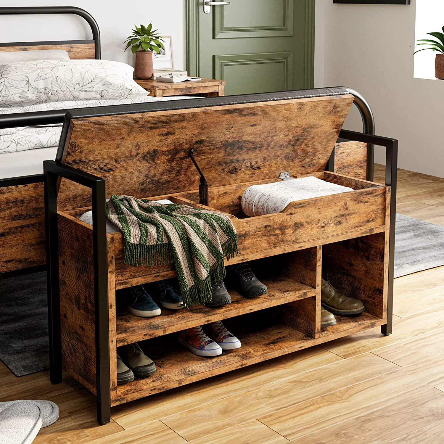 Fine Shoe Storage Bench Entryway Bench with Storage Box 2-Tier Shoe Rack for Entryway Bedroom HallwayShoe Storage Bench Entryway Bench with Storage Box 2-Tier Shoe Rack for Entryway Bedroom Hallway Premium Material
