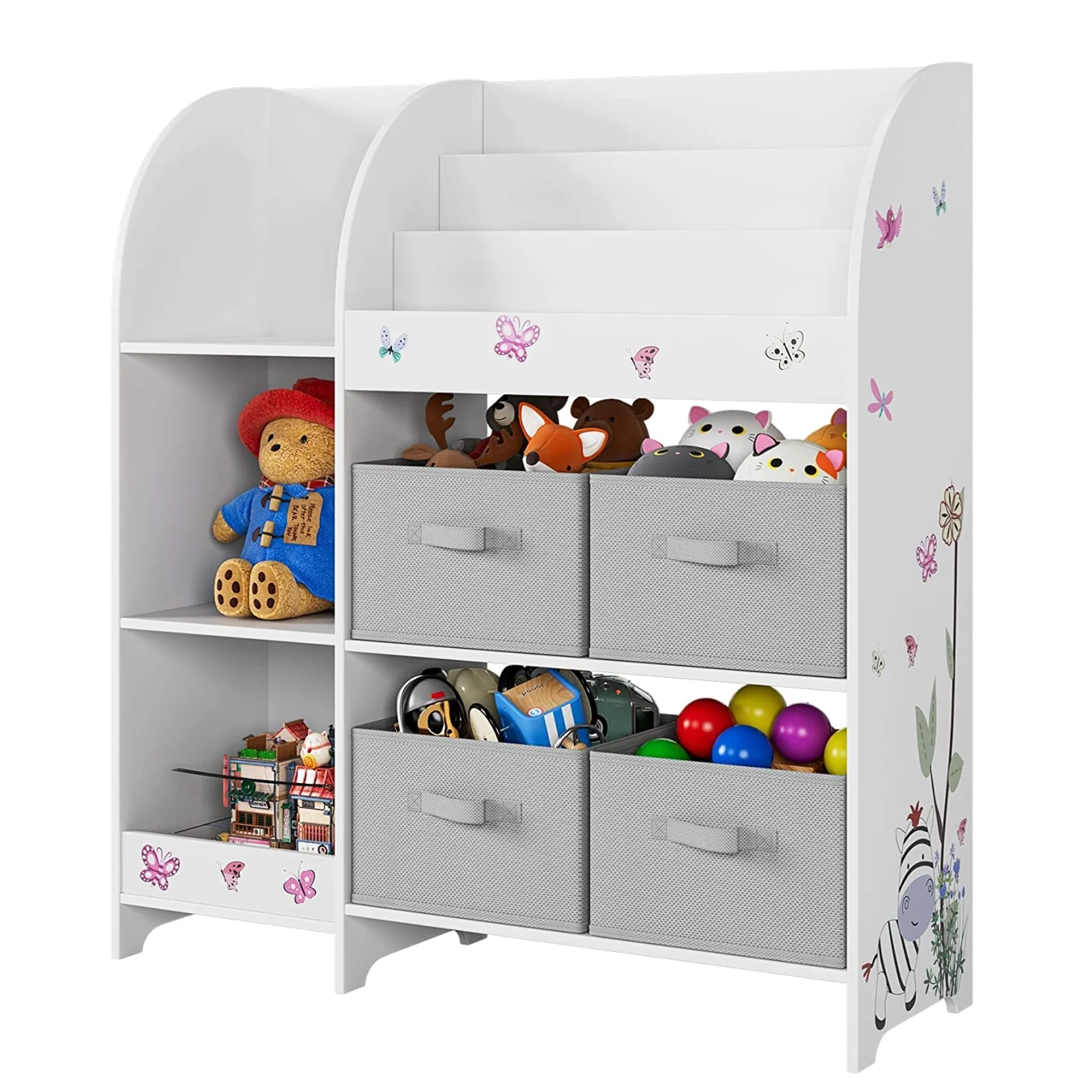 Crafted Kids Toy Storage Unit Toy Rack with Storage Boxes Bookshelf Rack CabinetKids Toy Storage Unit Toy Rack with Storage Boxes Bookshelf Rack Cabinet Traditional