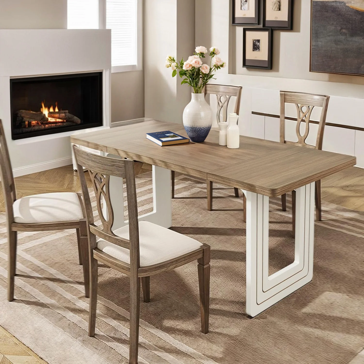 Certified Kitchen Table 63-inch Rectangle Dinner Table for 6 PeopleKitchen Table 63-inch Rectangle Dinner Table for 6 People Outstanding