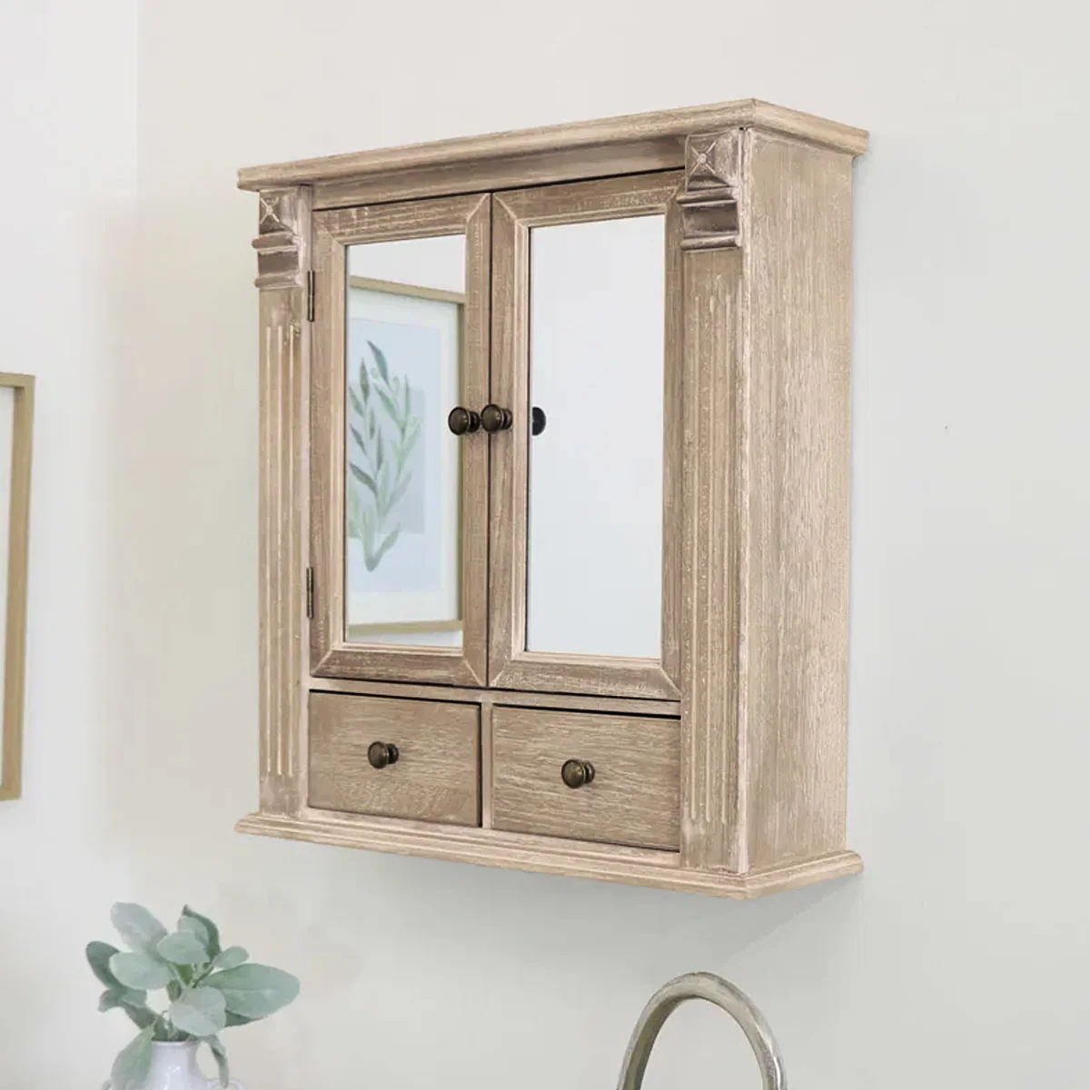 World-Class Wooden Mirrored Bathroom Cabinet Outstanding