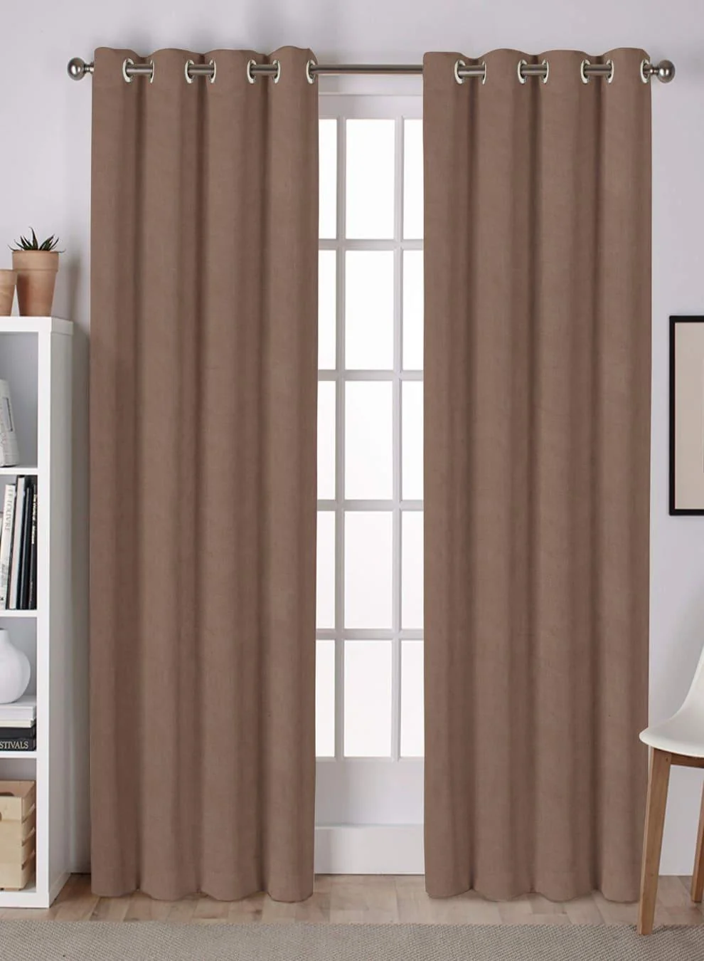 Relaxed Lyon Cotton Room Darkening Curtains Plain Elegance for Modern Homes Brown Set of 2 Fully CustomizableThe Guide to Measuring and Choosing Curtains Safe