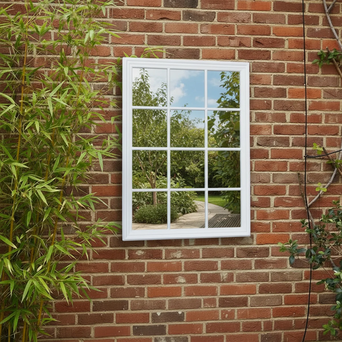 Sophisticated Large Matte White Window Mirror 130cm x 95cm Solid