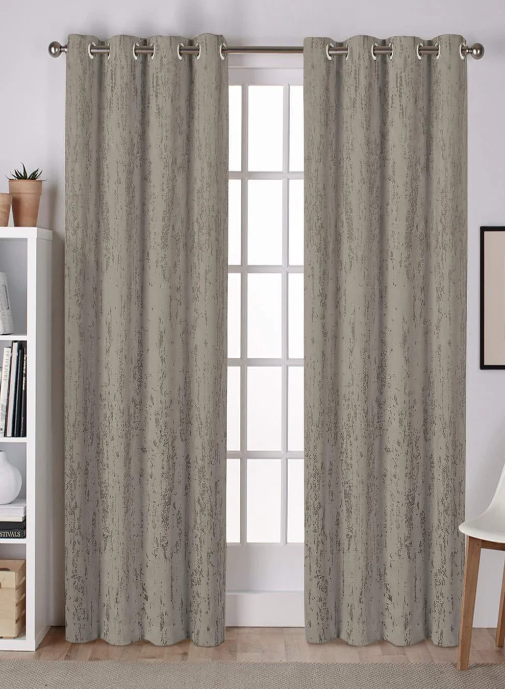Versatile Lyon Cotton Room Darkening Curtains Premium Foil Print Taupe Gray Set of 2 Fully CustomizableThe Guide to Measuring and Choosing Curtains Exclusive