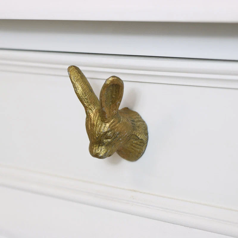 Exclusive Gold Rabbit Head Drawer Knob High-Performance