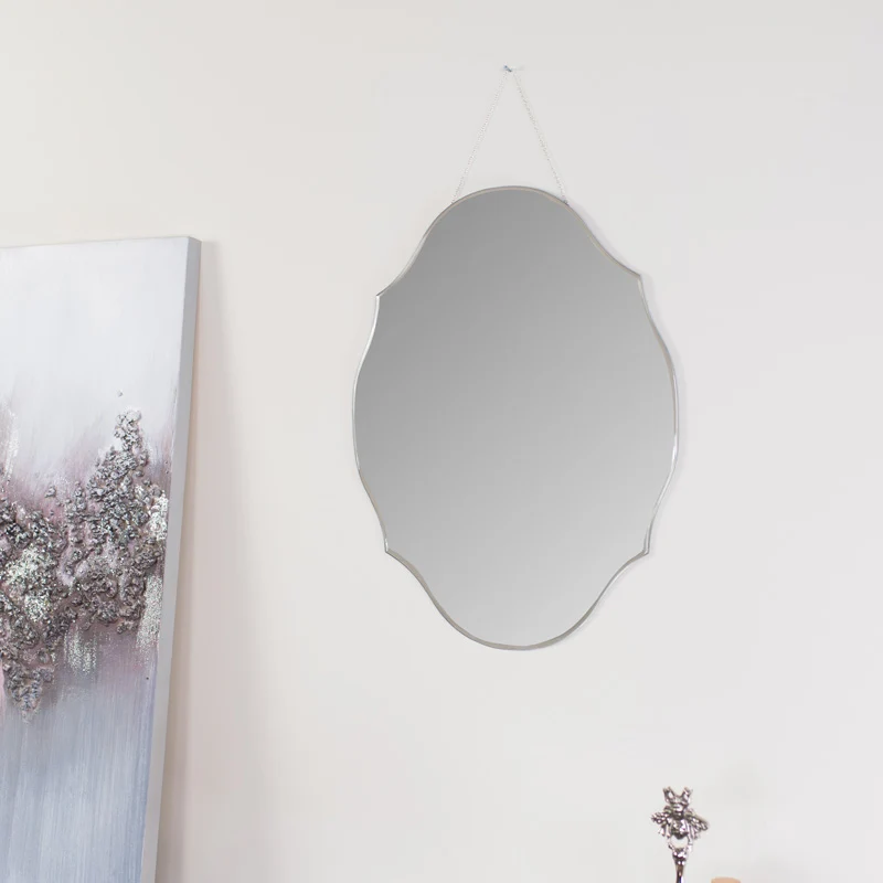 Solid Vintage Frameless Bevelled Wall Mirror – 38cm x 50cm High-Grade
