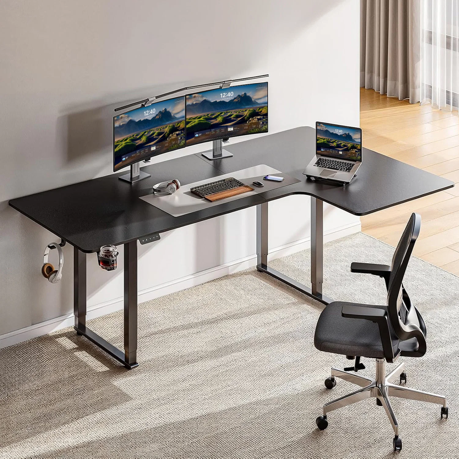 High-Grade Discontinued L Shaped Desk Electric Standing Desk with Dual Motors and Memory Controller 63 x 43 Inch Discontinued L Shaped Desk Electric Standing Desk with Dual Motors and Memory Controller 63 x 43 Inch Verified