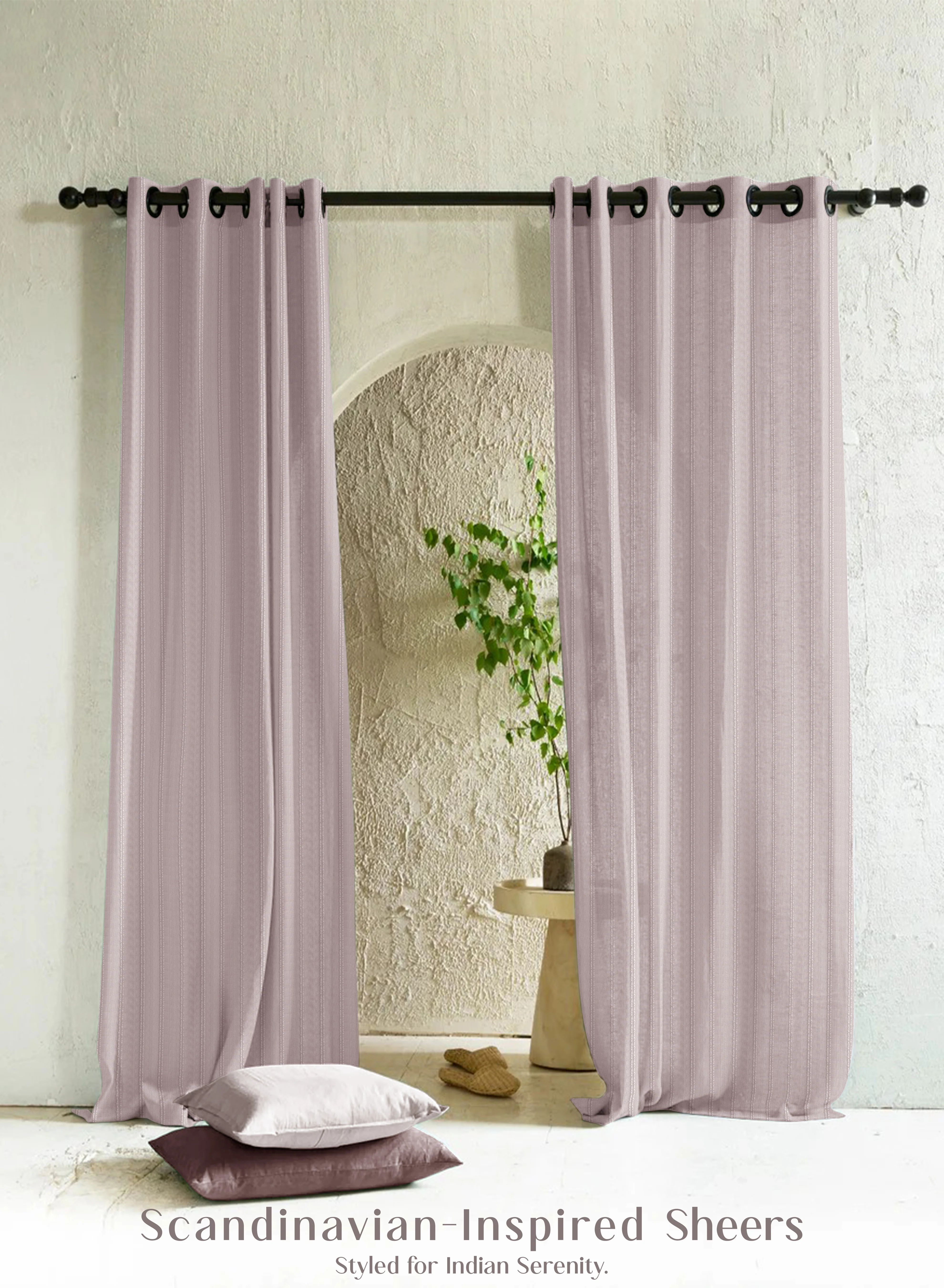 Safe Amore Striped Sheer Curtains Airy Elegance Soft Light Filter Ash Brown Set of 2 Fully CustomizableThe Guide to Measuring and Choosing Curtains Premium Material