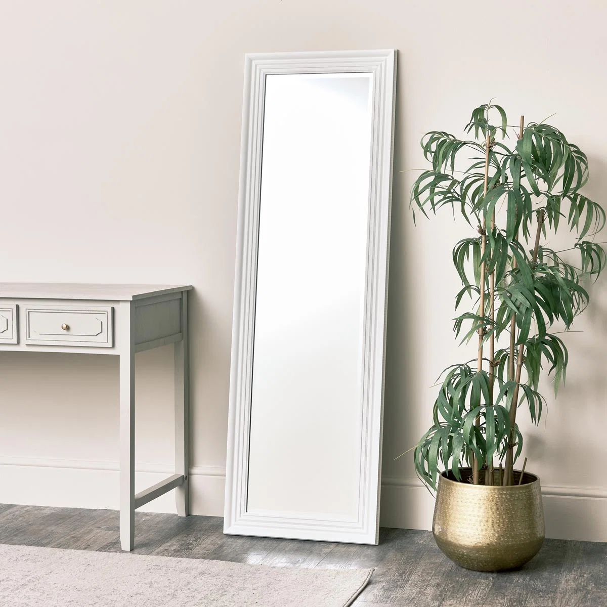 Premium Tall White Full Length Mirror 52cm x 160cm Artisan