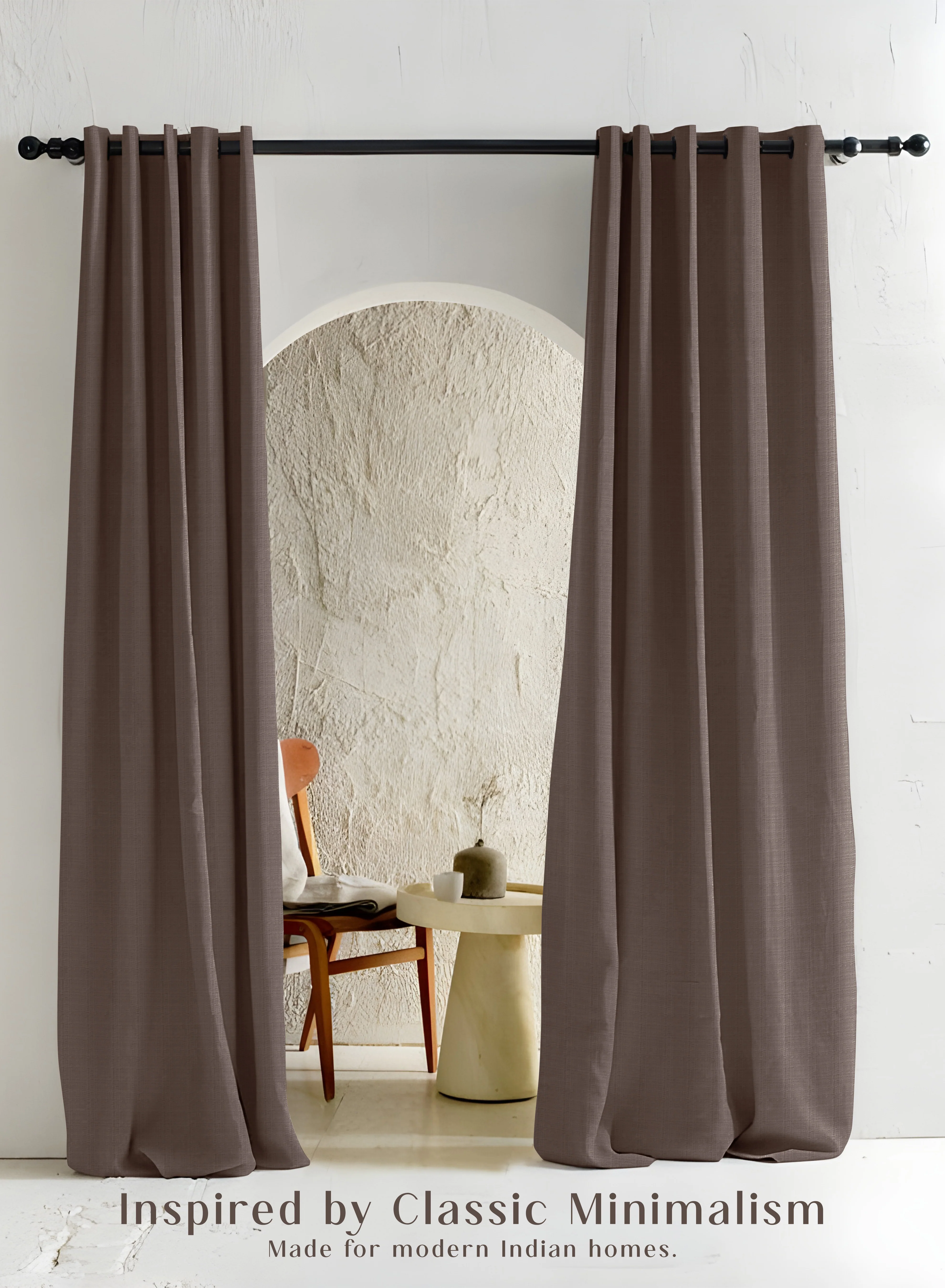First-Class Cocoon Minimal Texture Room Darkening Curtains Modern Aesthetic Mocha Brown Set of 2 Fully CustomizableThe Guide to Measuring and Choosing Curtains Outstanding