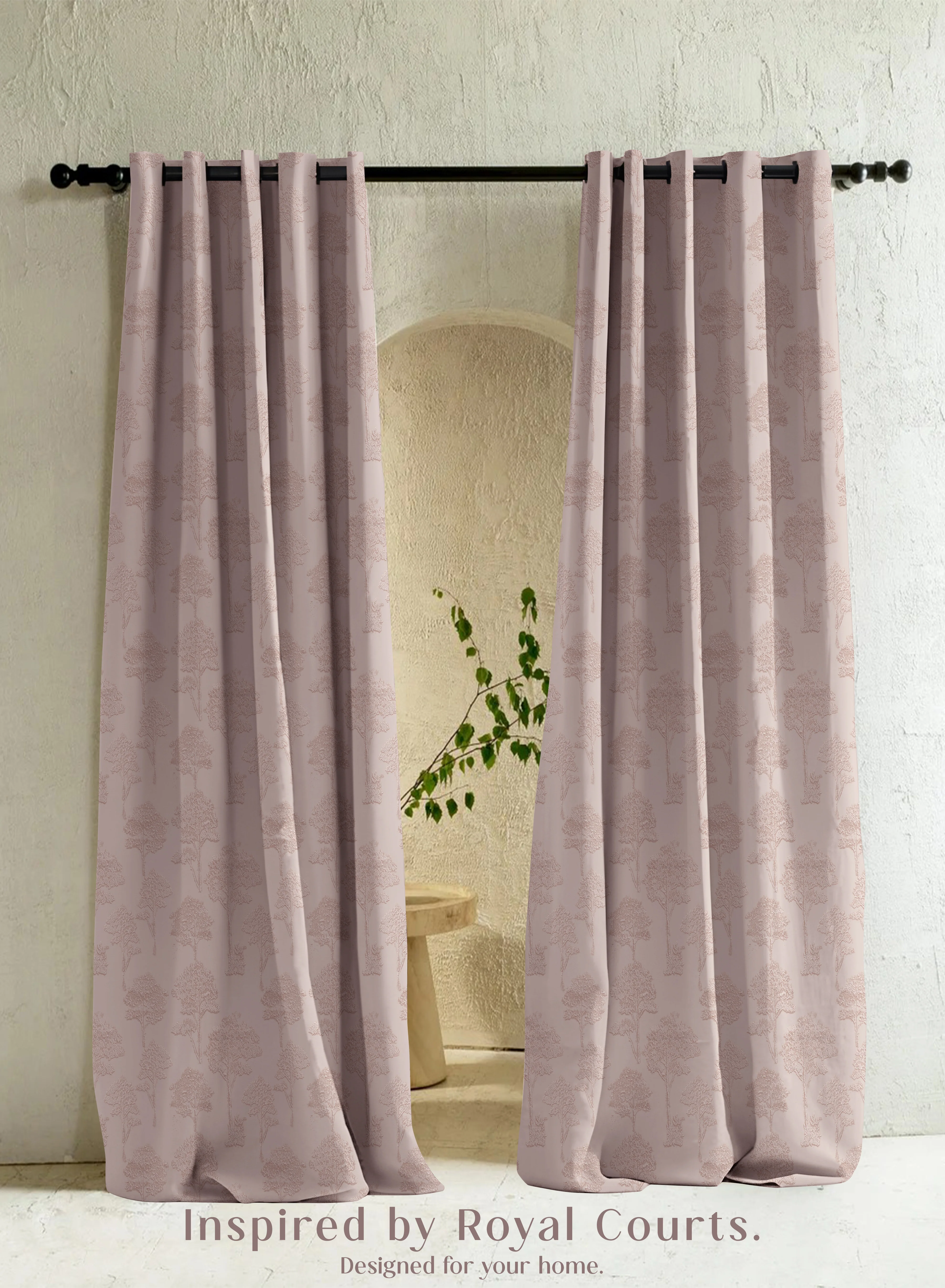 Stylish Bern Jacquard Room Darkening Curtains Scenic Tree Pattern Soft Brown Set of 2 Fully CustomizableThe Guide to Measuring and Choosing Curtains Smooth