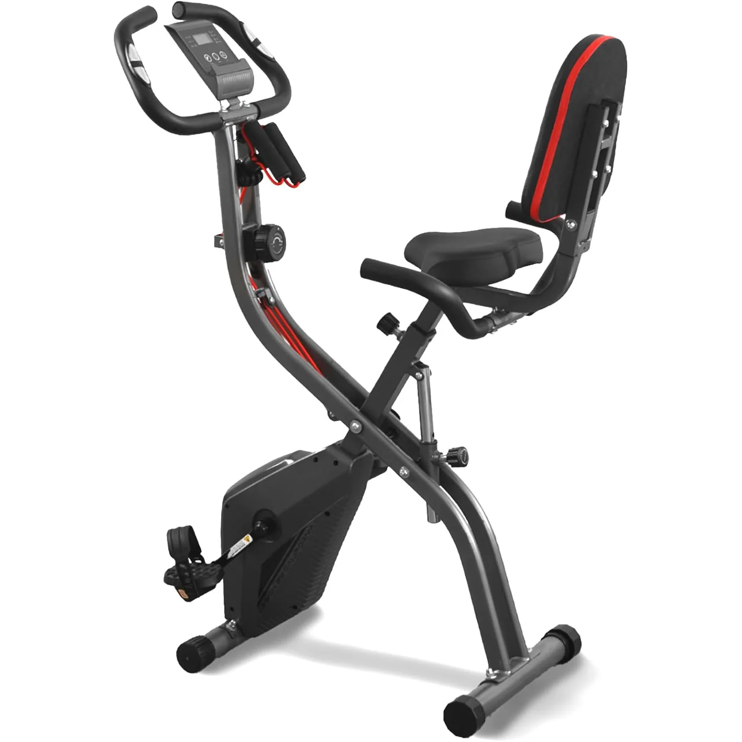 Flexible Exercise Bike Stationary Bike Folding Exercise Bike with 10 Level Adjustable Magentic Resistance Support Back Pad Phone Tablet Holder Arm Resistance Band Pulse Sensor LCD MonitorExercise Bike Stationary Bike Folding Exercise Bike with 10 Level Adjustable Magentic Resistance Support Back Pad Phone Tablet Holder Arm Resistance Band Pulse Sensor LCD Monitor Classic
