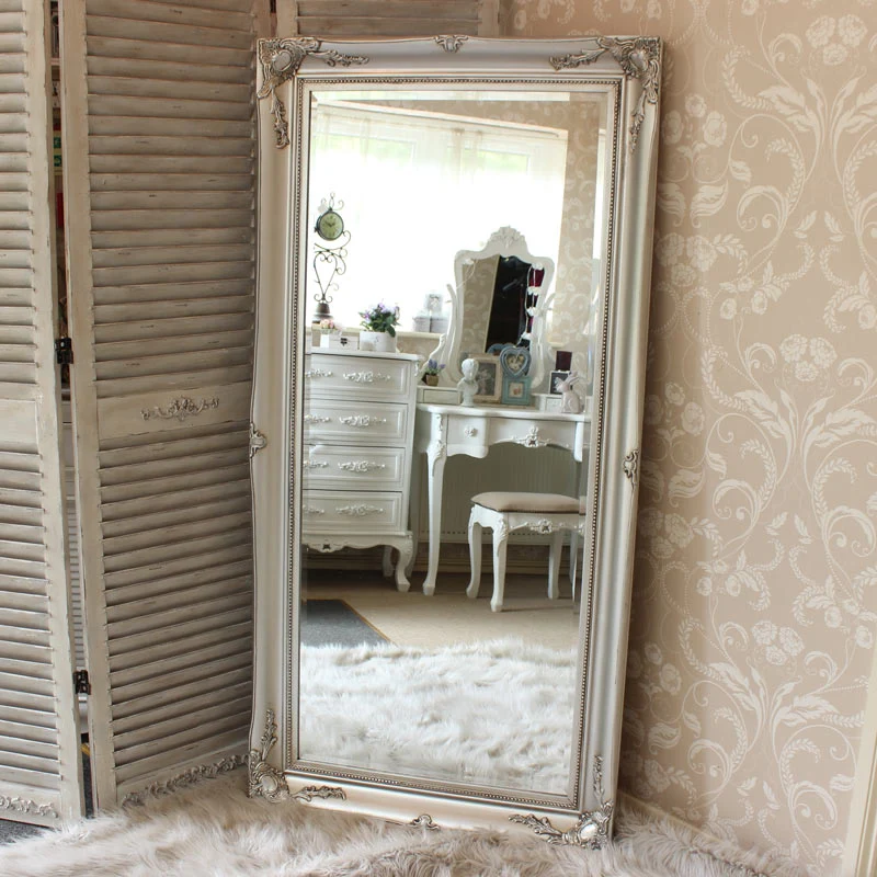 Eco-Friendly Large Silver Ornate Wall Floor Mirror 158cm x 78cm Artisan