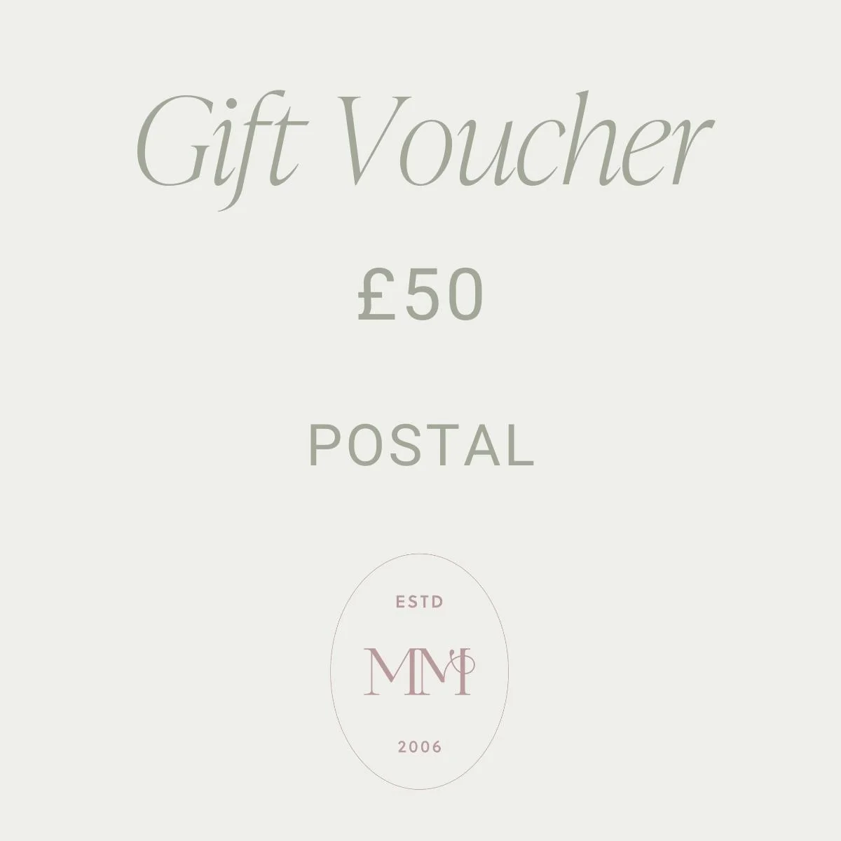 Reusable Gift £50.00 POSTAL Fashionable