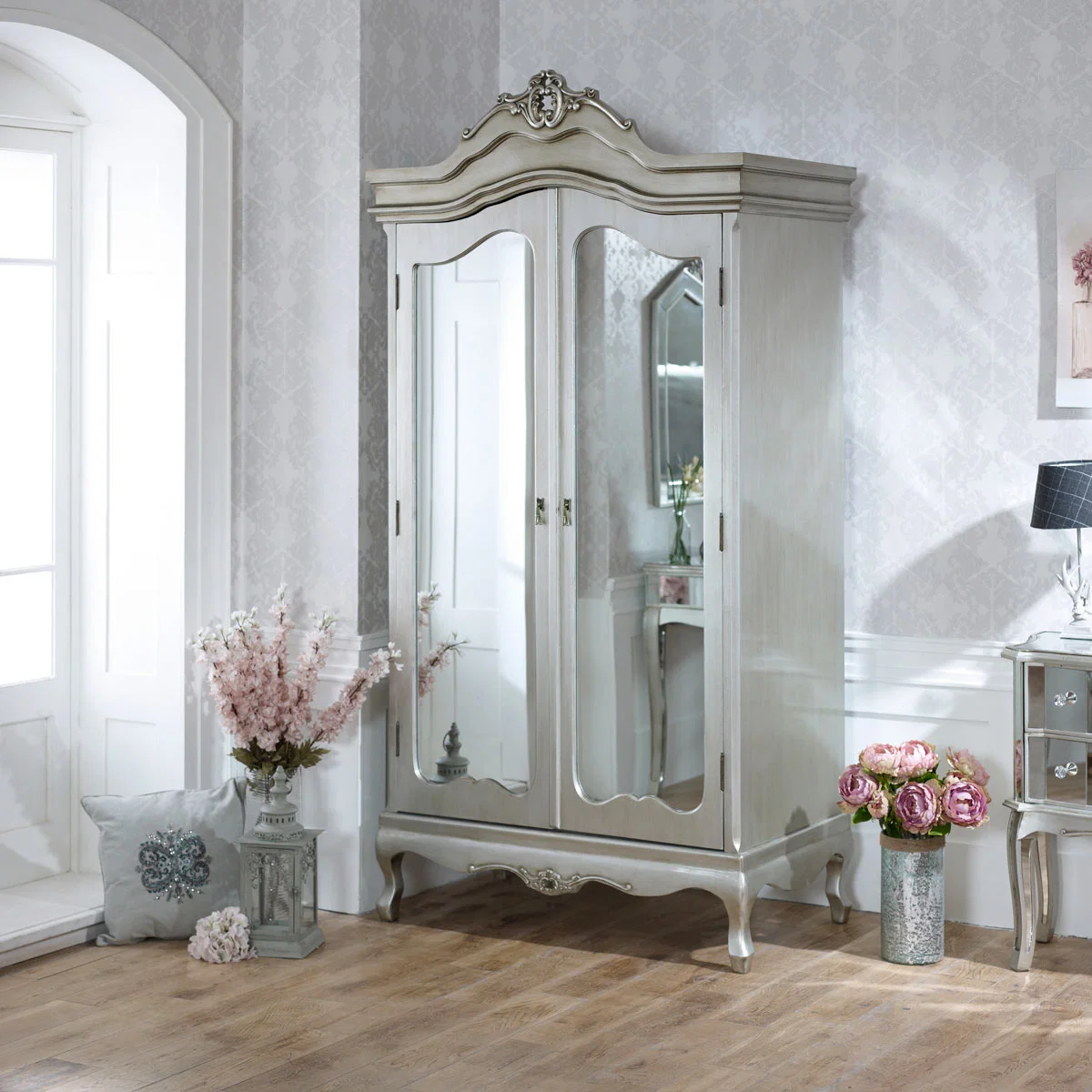 Healthy Mirrored Double Wardrobe – Tiffany Range Solid