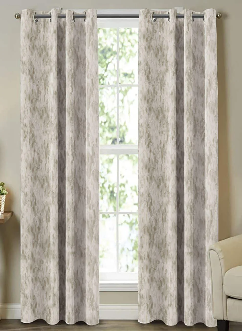 Trendy Farella Jacquard Blackout Curtains Chrome White Set of 2 Pattern 1 The Guide to Measuring and Choosing Curtains Sustainable