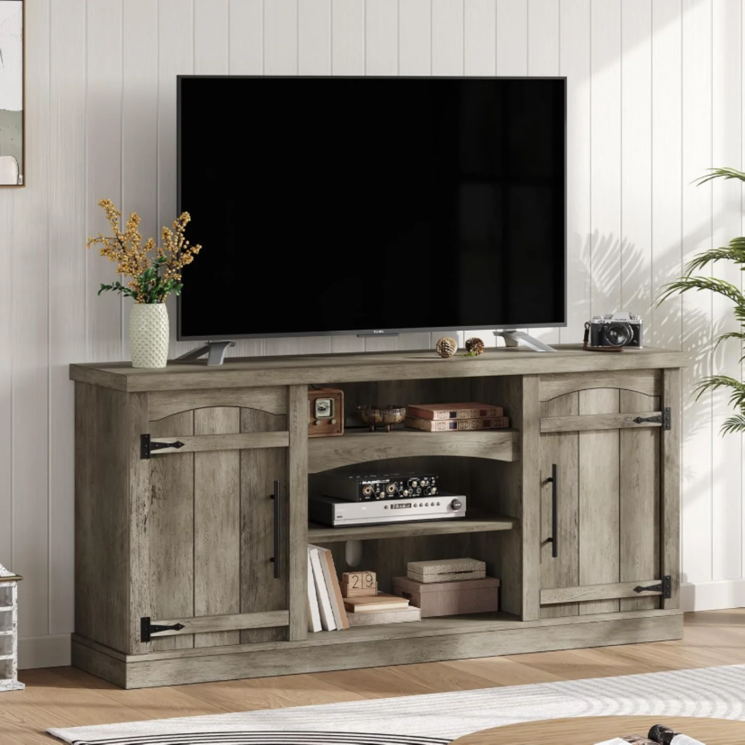 Original TV Stand Entertainment Center TV Console 66 Inch Farmhouse TV Cabinet for 75 Inch TVTV Stand Entertainment Center TV Console 66 Inch Farmhouse TV Cabinet for 75 Inch TV Carefully Designed