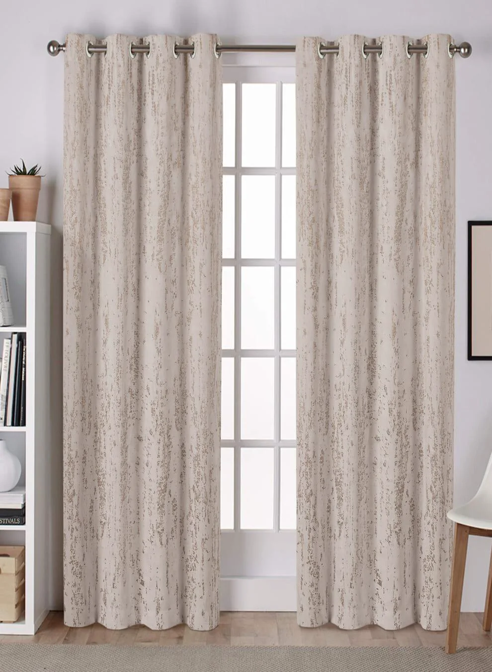 Fast Lyon Cotton Blackout Curtains Premium Foil Print Total Light Block Beige Set of 2 Fully CustomizableThe Guide to Measuring and Choosing Curtains User-Friendly