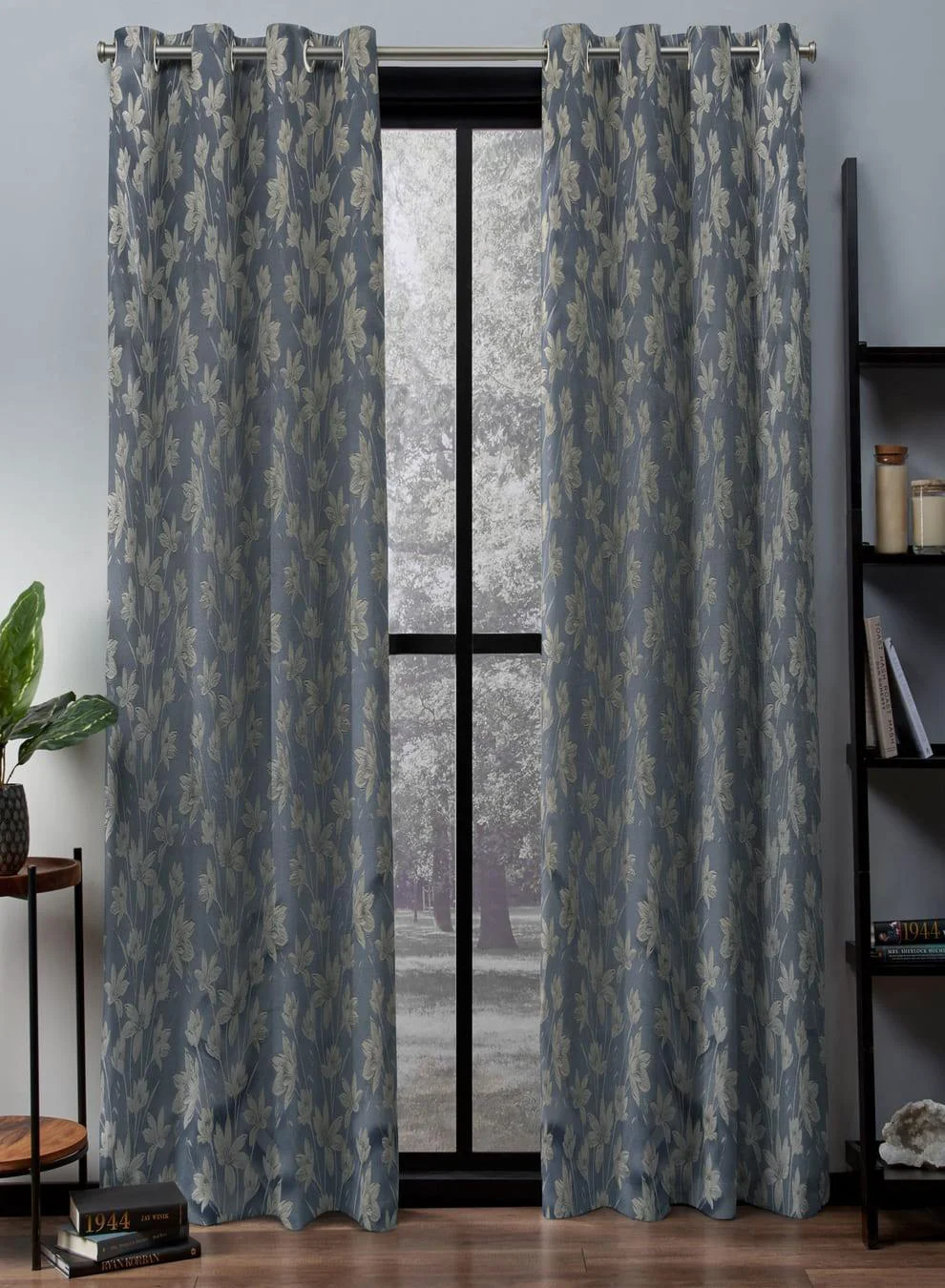 Refined Flavia Jacquard Blackout Curtains Luxe Botanical Weave Total Light Block Turkish Blue Set of 2 Fully CustomizableThe Guide to Measuring and Choosing Curtains Natural