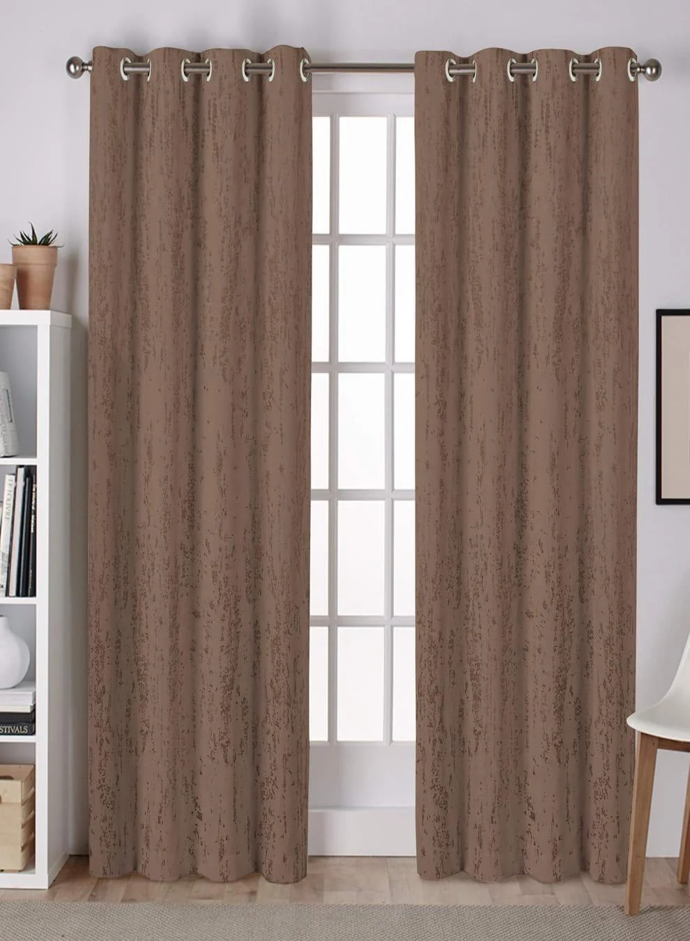 Casual Lyon Cotton Blackout Curtains Premium Foil Print Total Light Block Brown Set of 2 Fully CustomizableThe Guide to Measuring and Choosing Curtains Pure