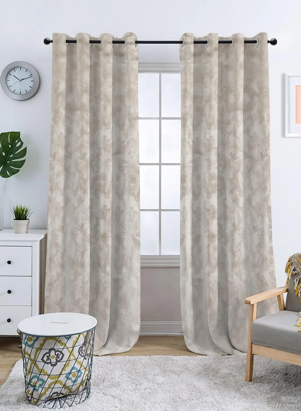 Exceptional Venezia Blackout Curtains Luxe Jacquard Texture Total Light Block Off White Set of 2 Fully Customizable Sustainable