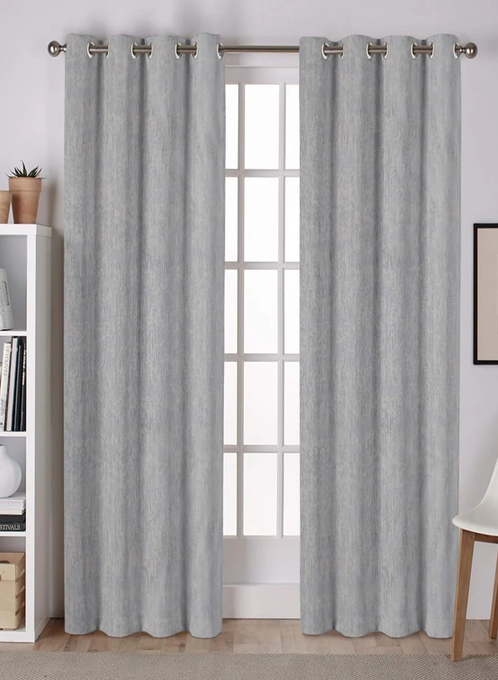 High-Grade Lyon Cotton Blackout Curtains Subtle Abstract Texture Total Light Block Soft Blue Set of 2 Fully CustomizableThe Guide to Measuring and Choosing Curtains Luxury