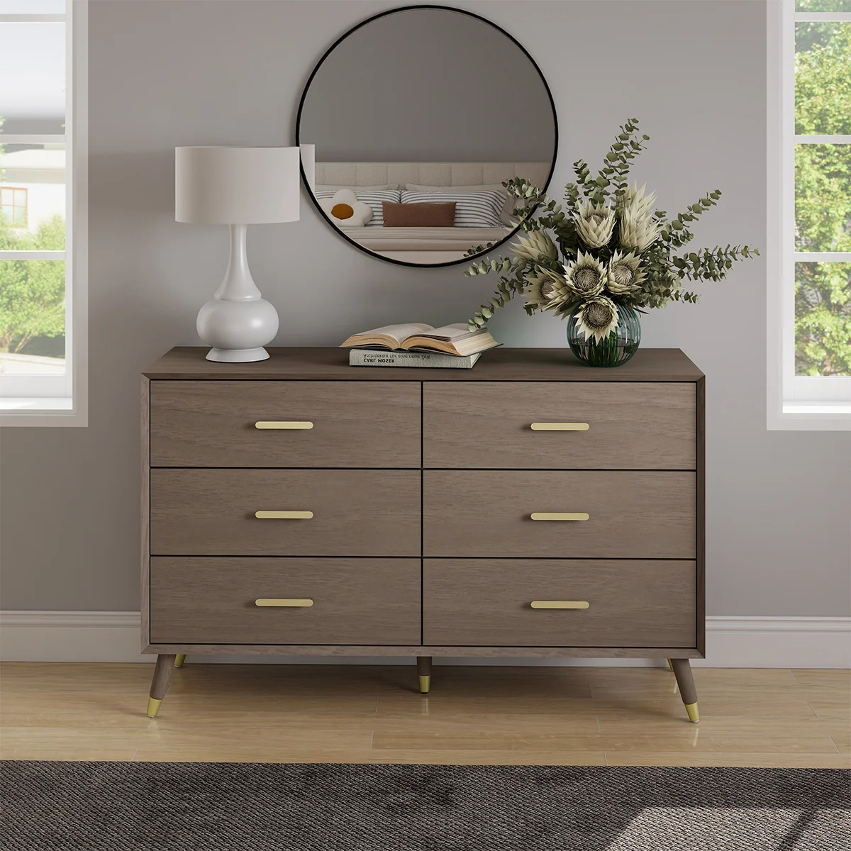 Powerful Large 6 Drawer Chest of Drawers – Oslo Dark Wood Range Practical