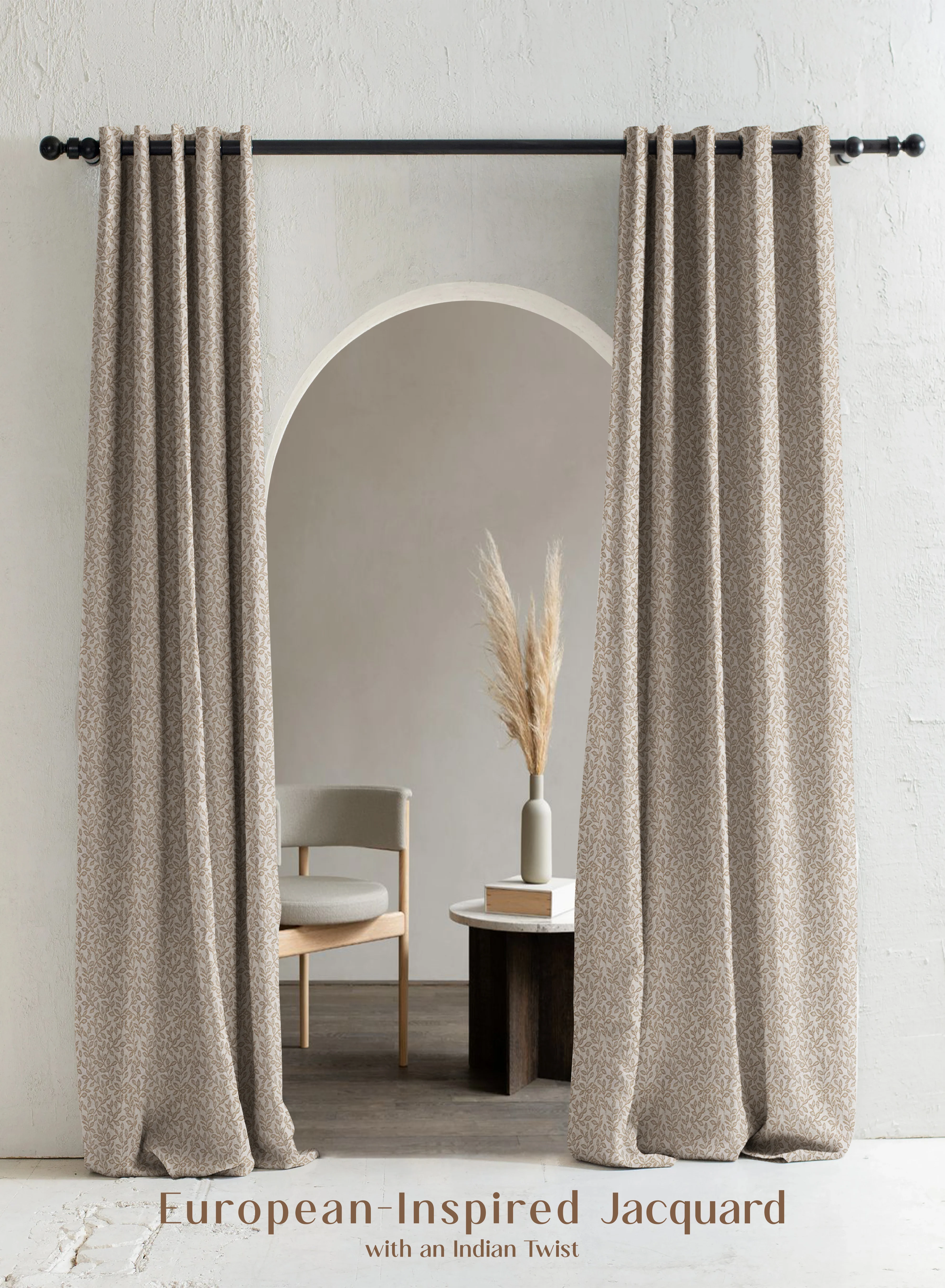 Environmentally Friendly Eudora Jacquard Room Darkening Curtains European Jacquard Weave Tan Set of 2 Fully CustomizableThe Guide to Measuring and Choosing Curtains Effective