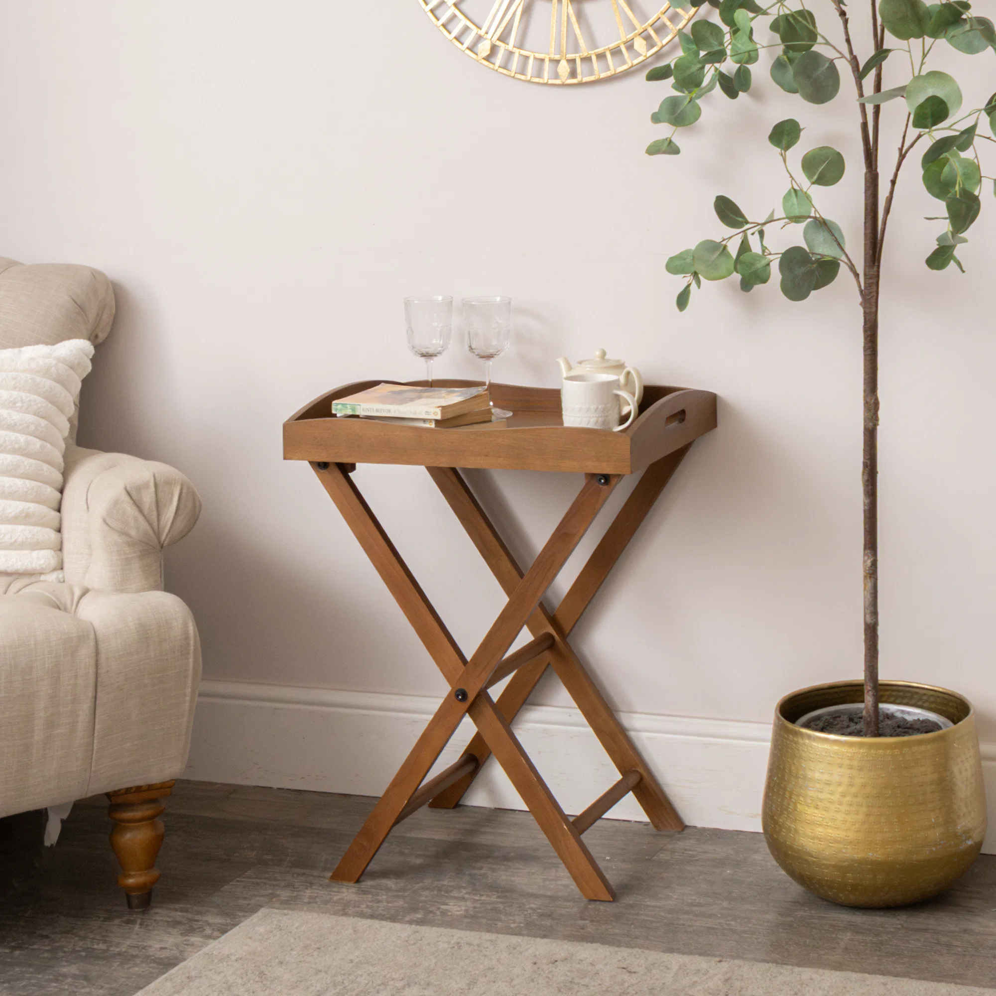 Enhanced Rectangular Wood Butler s Tray Style Side Table – Ashwell Range Premium