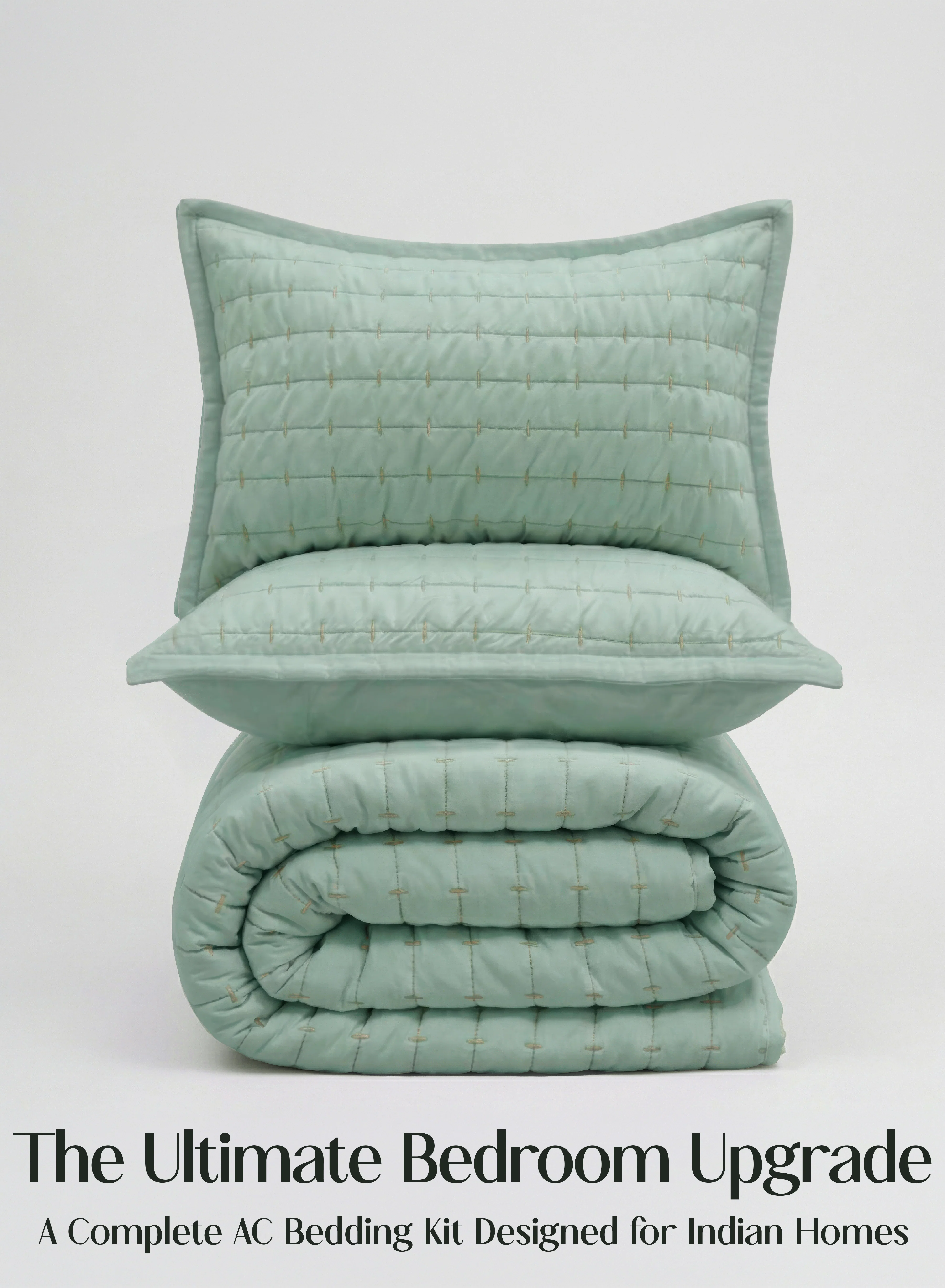 Sophisticated CloudTouch™ 8-Piece AC Bedding Set Complete Bedroom Upgrade in One Set Matcha Milk Practical