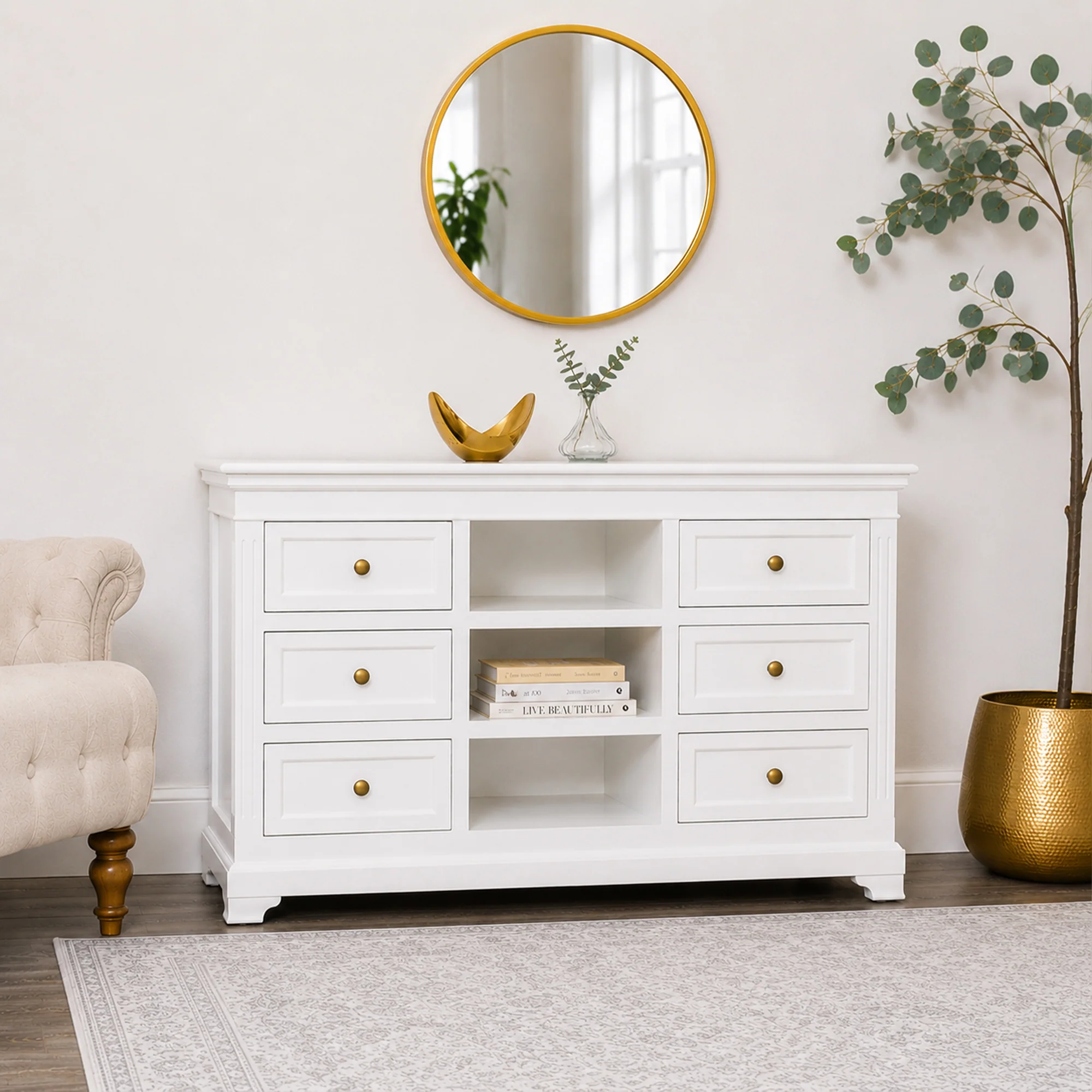 Eco-Friendly Large White Wooden Sideboard Cabinet – Daventry White Range Original Design