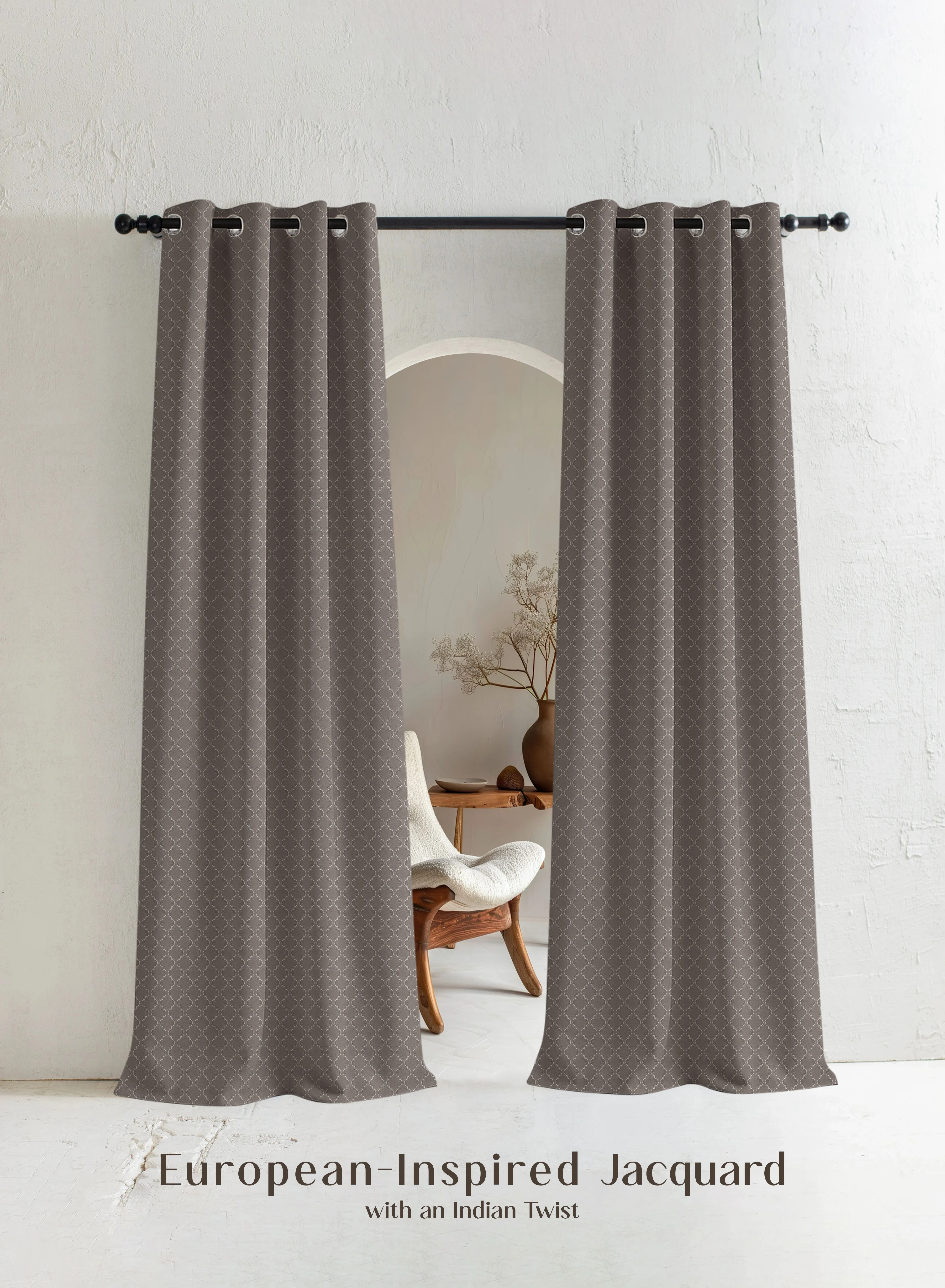 Superior Teramo Jacquard Blackout Curtains Crest Jacquard Weave Total Light Block Peat Brown Set of 2 Fully CustomizableThe Guide to Measuring and Choosing Curtains Relaxed