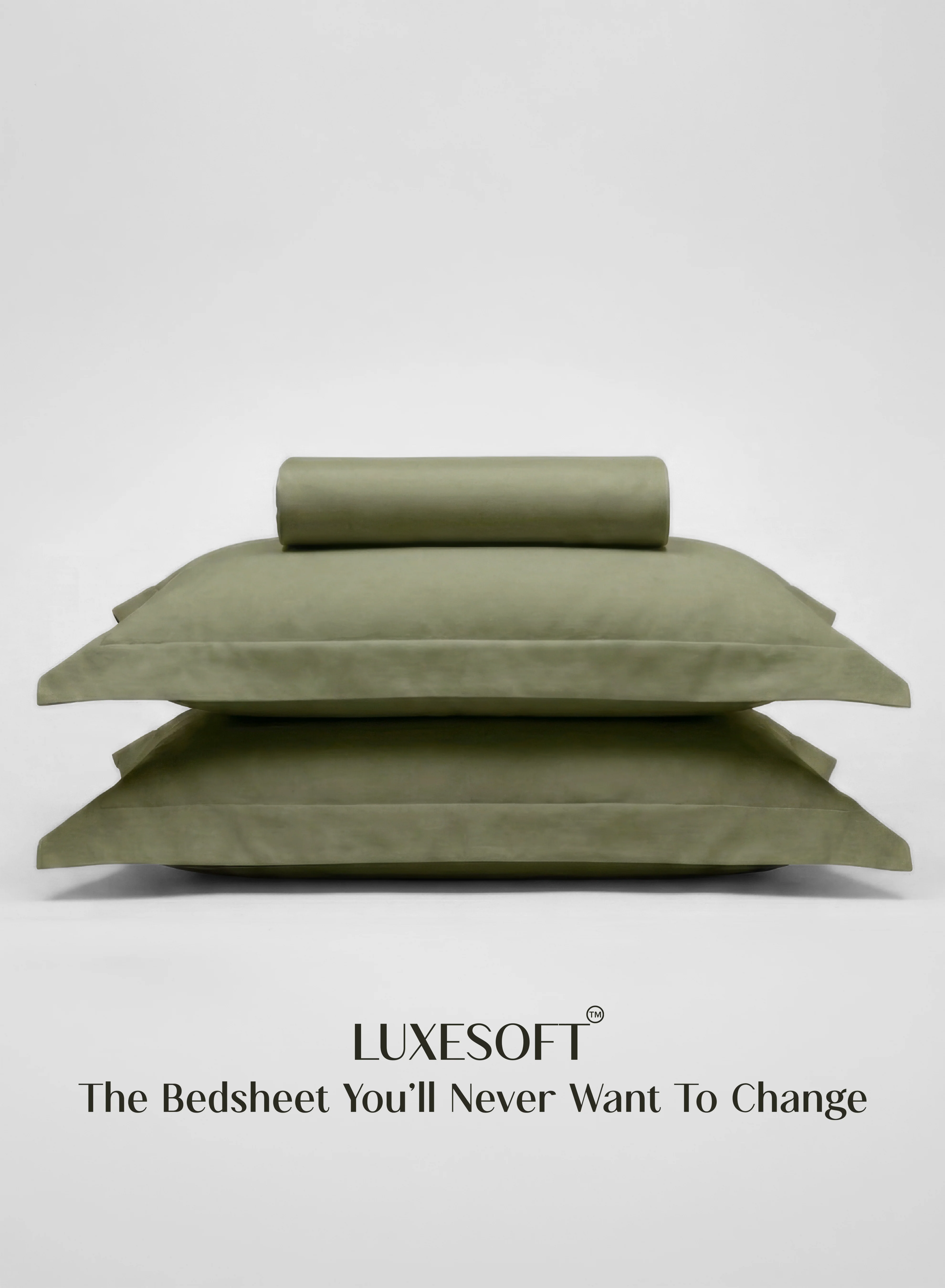 Responsible LuxeSoft™ Double Bedsheet Set Oversized King Includes 2 Pillow Covers 2 Cushion Covers Olive Grove Secure