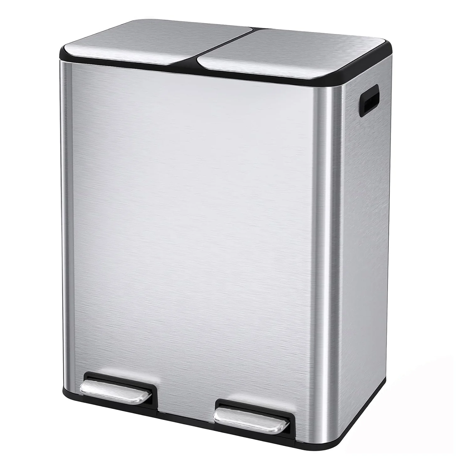 Long-Lasting 16 Gallon 60L Dual Kitchen Trash Can with Odor Control Box Removable Inner Buckets Soft-Close Lids16 Gallon 60L Dual Kitchen Trash Can with Odor Control Box Removable Inner Buckets Soft-Close Lids Authentic
