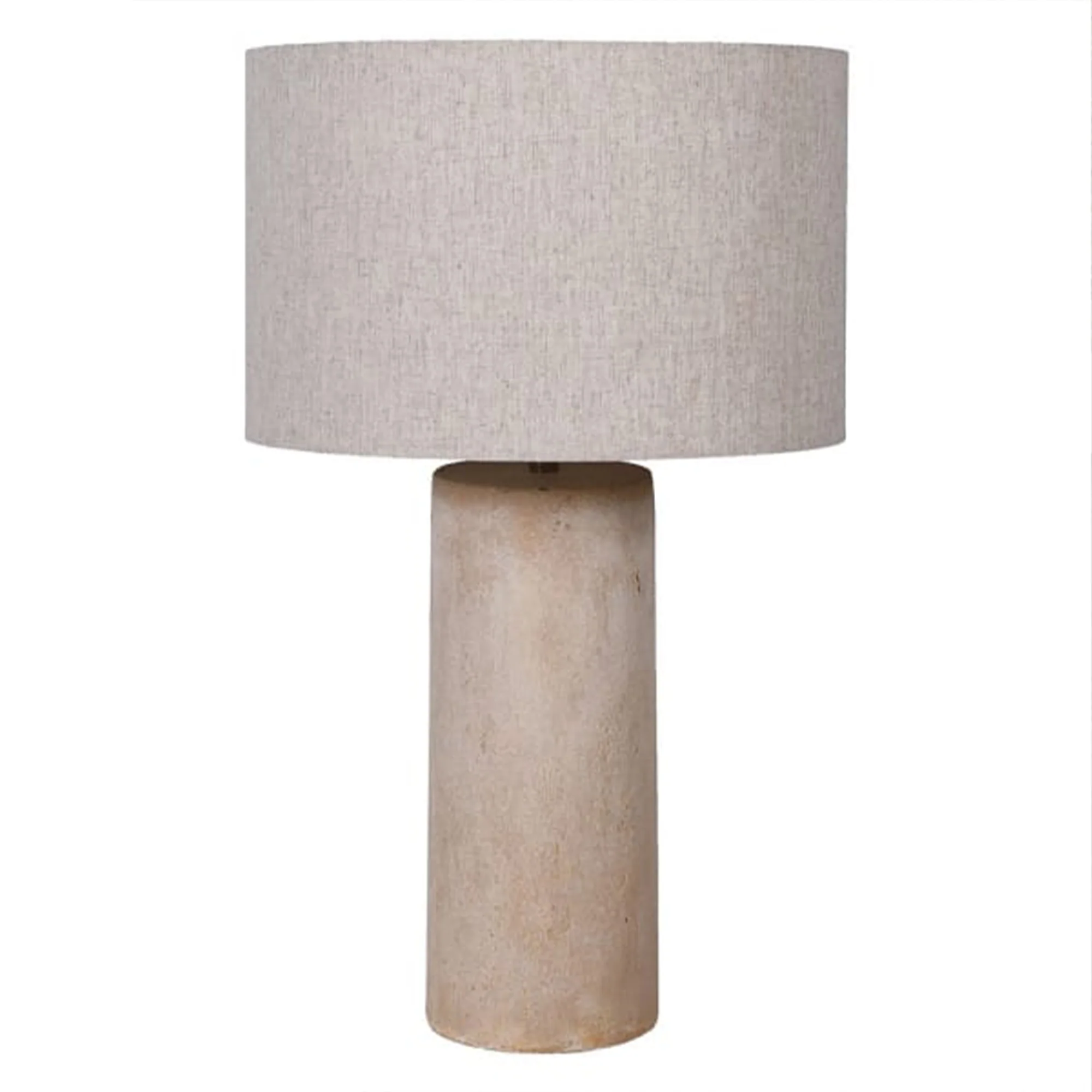 Safe Large Cream Calico Table Lamp with Linen Shade Specialty