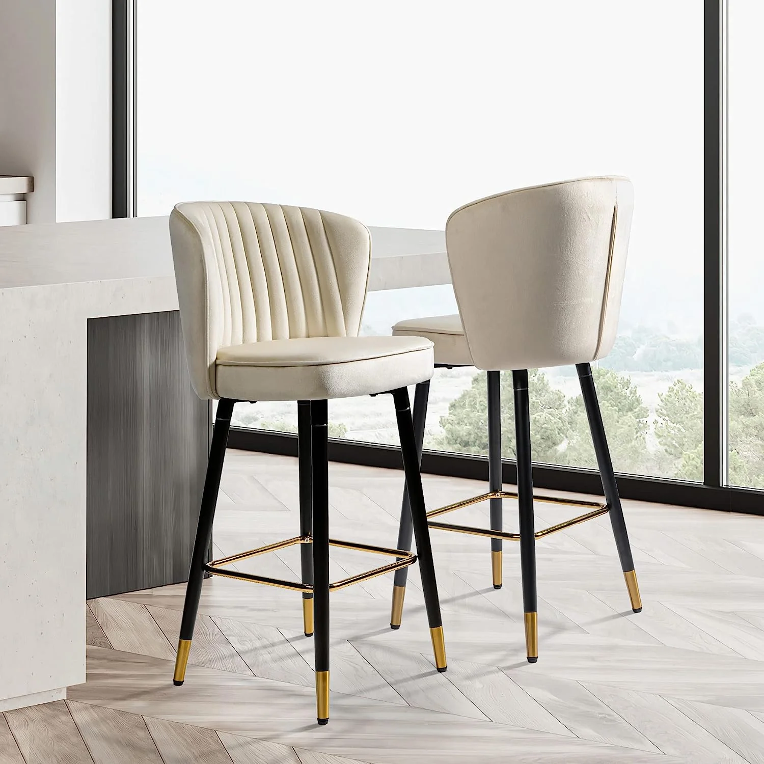 Fast Bar Stools Upholstered Bar Chairs Set of 2 Height 27.7 inchesBar Stools Upholstered Bar Chairs Set of 2 Height 27.7 inches Certified