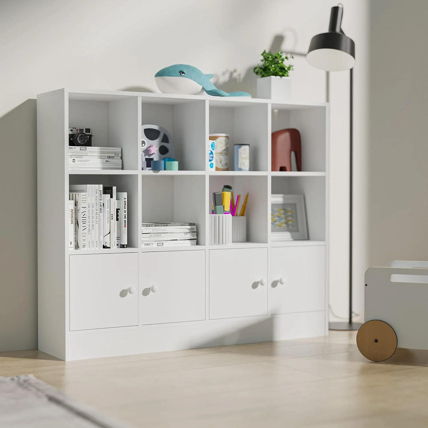 Quality Bookshelf 2-tier Open Shelf Bookcase with 12 Compartment Shelf with Anti-Tilt Device for Bedroom Living RoomBookshelf 2-tier Open Shelf Bookcase with 12 Compartment Shelf with Anti-Tilt Device for Bedroom Living Room Artisan