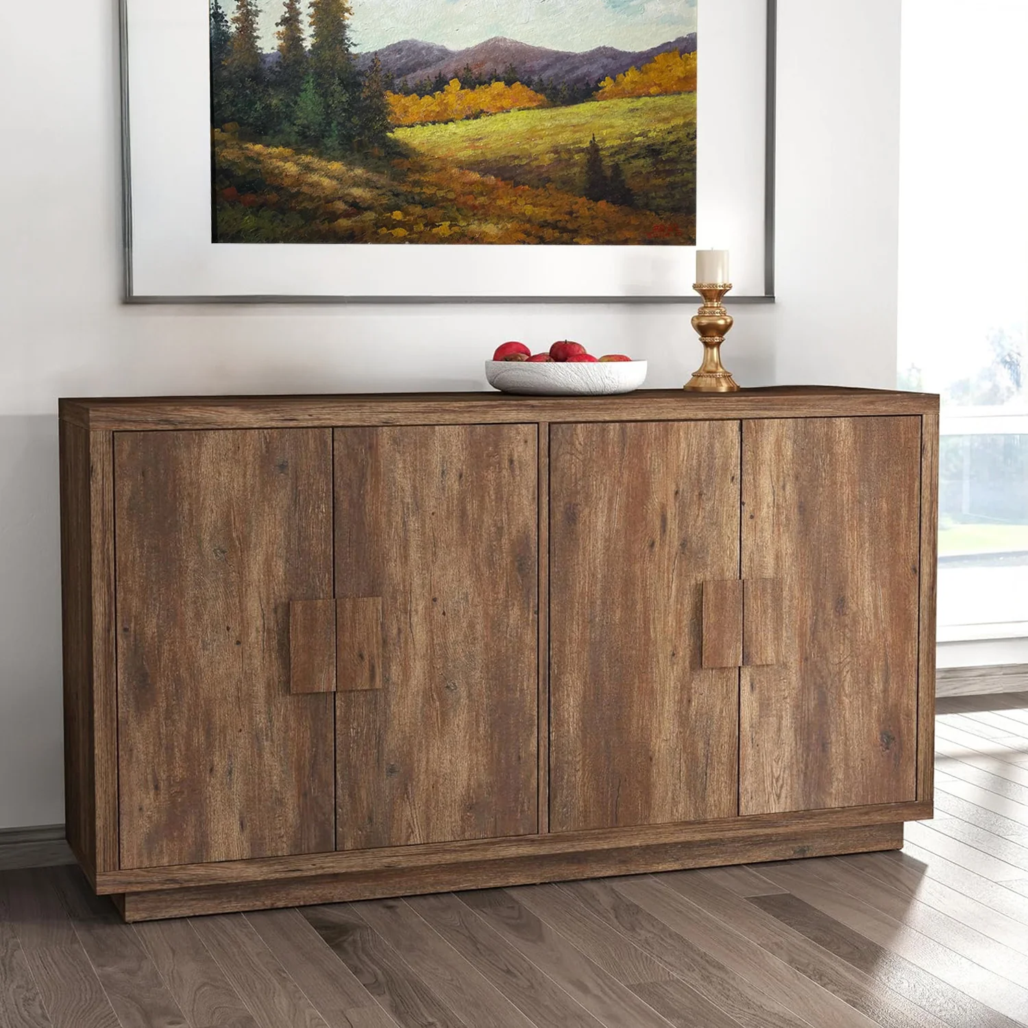 Clean 63 Inch Sideboard Cabinet with Storage Buffet Cabinet with Doors Suitable for Kitchen Living Room63 Inch Sideboard Cabinet with Storage Buffet Cabinet with Doors Suitable for Kitchen Living Room Premium Material