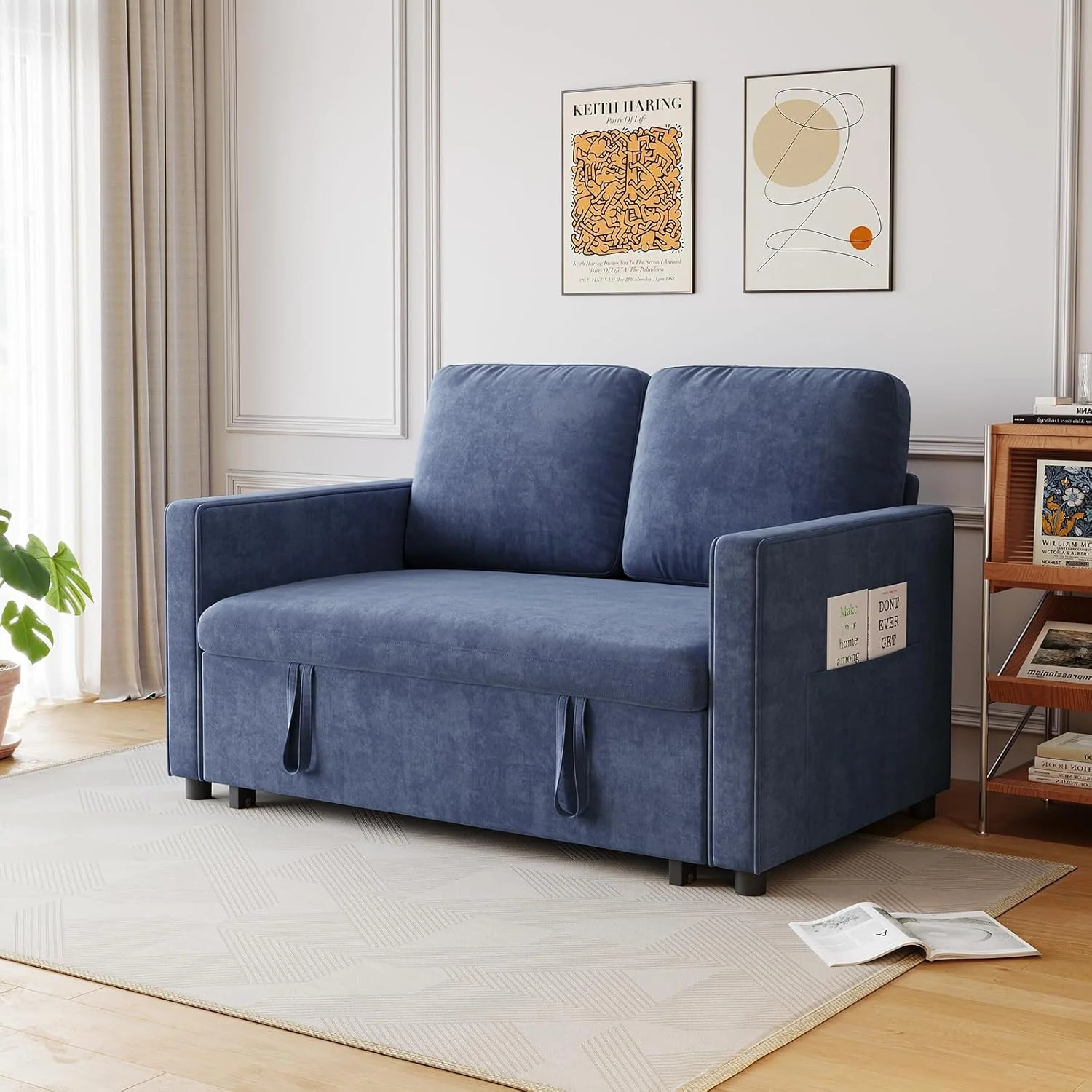 Smart 54 Inch Convertible Sleeper Sofa Bed with Side Pockets and Dual Charging Ports Chenille 3 in 1 Pull Out Sofa Bed with Adjustable Backrest54 Inch Convertible Sleeper Sofa Bed with Side Pockets and Dual Charging Ports Chenille 3 in 1 Pull Out Sofa Bed with Adjustable Backrest Practical