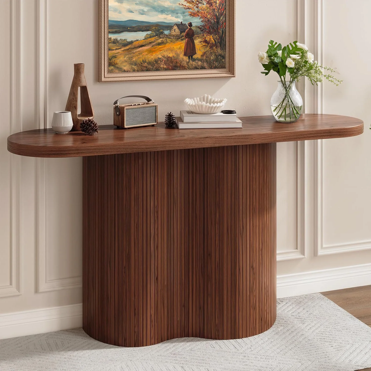 Versatile Entryway Table Console Table Sofa Table Accent Table 57-Inch Tambour Entry TableEntryway Table Console Table Sofa Table Accent Table 57-Inch Tambour Entry Table Detailed