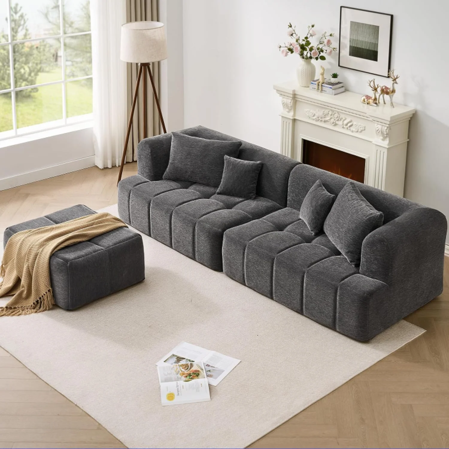 Outstanding Modular Sectional Sofa Cloud Couch Boneless Couch Chenille Upholstered Couch with ChaiseModular Sectional Sofa Cloud Couch Boneless Couch Chenille Upholstered Couch with Chaise Specialty