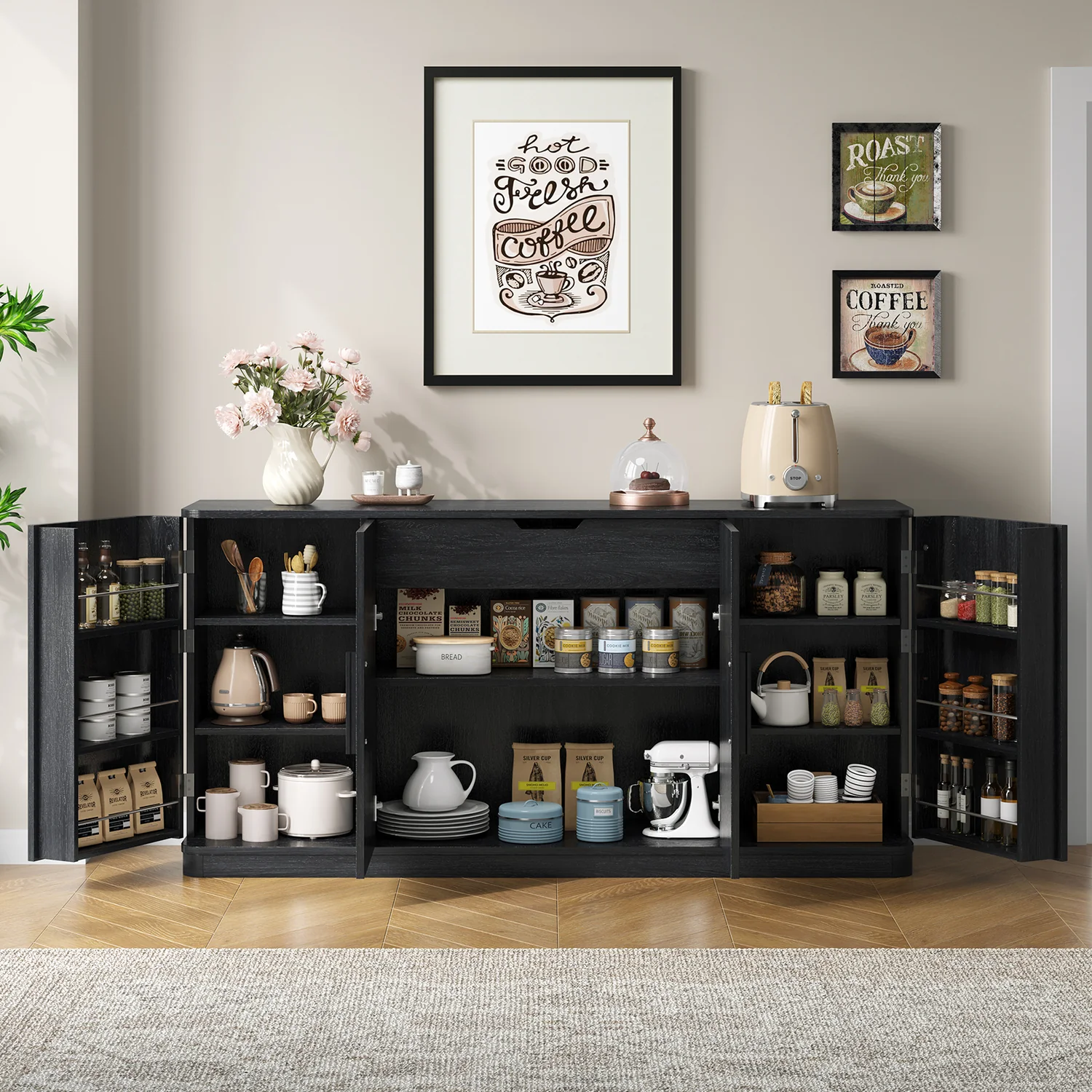 Safe Discontinued 4 Door Sideboard Buffet Cabinet with Storage 62 Large Storage Cabinet with Drawer and Adjustable Shelves Dining Room or Coffee Station Discontinued 4 Door Sideboard Buffet Cabinet with Storage 62 Large Storage Cabinet with Drawer and Adjustable Shelves Dining Room or Coffee Station Pure