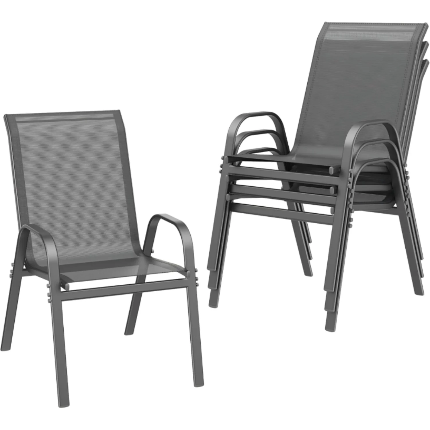 High-Grade Metal Outdoor Dining Chairs Set of 2 4 6 Stackable Patio Chairs with Wide Seat High Back for Deck Pool Backyard RestaurantMetal Outdoor Dining Chairs Set of 2 4 6 Stackable Patio Chairs with Wide Seat High Back for Deck Pool Backyard Restaurant Professional