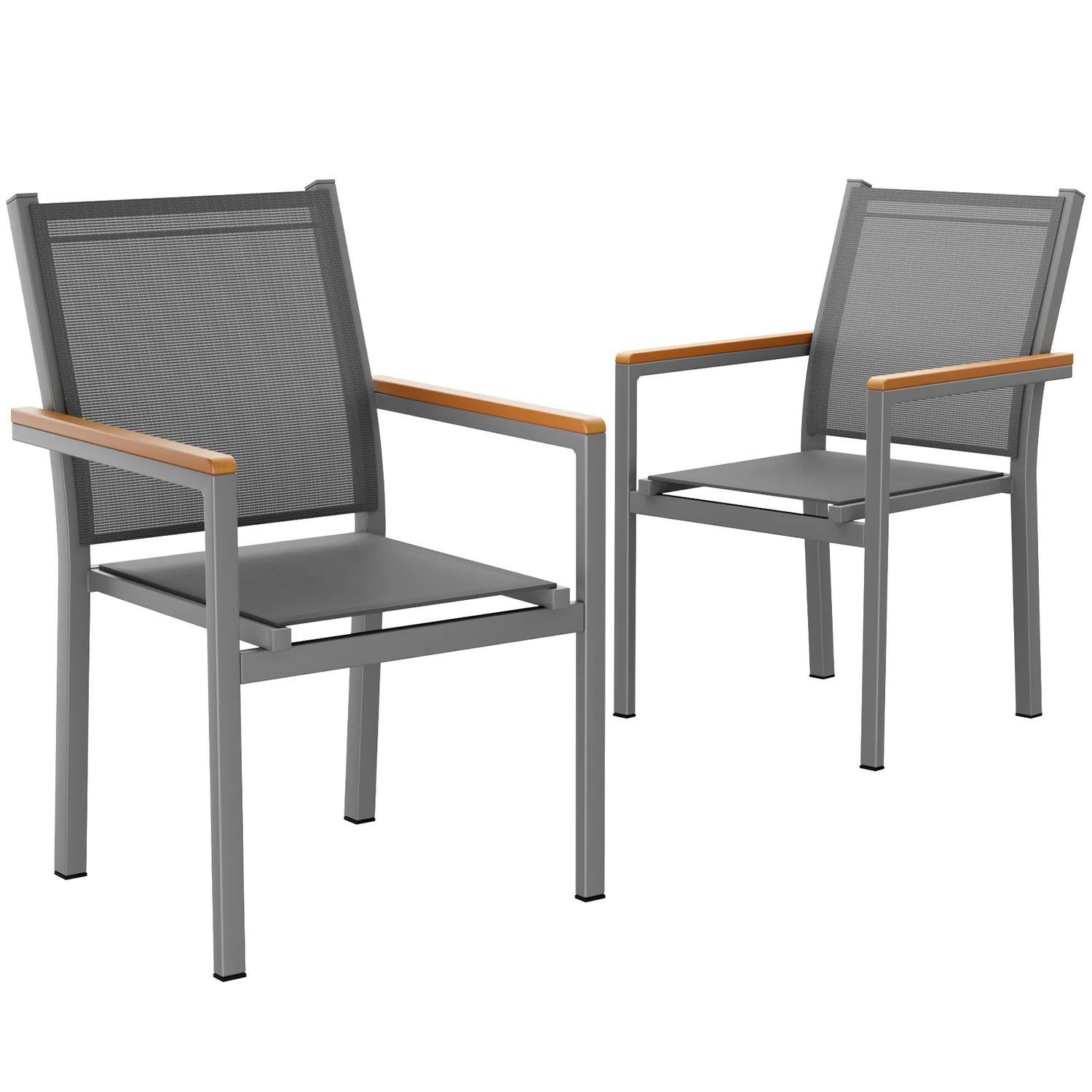 World-Class Patio Chairs Set of 2 4 Stackable Outdoor Dining Chairs with Textilene Fabric Aluminum Frame for All WeatherPatio Chairs Set of 2 4 Stackable Outdoor Dining Chairs with Textilene Fabric Aluminum Frame for All Weather Trendy