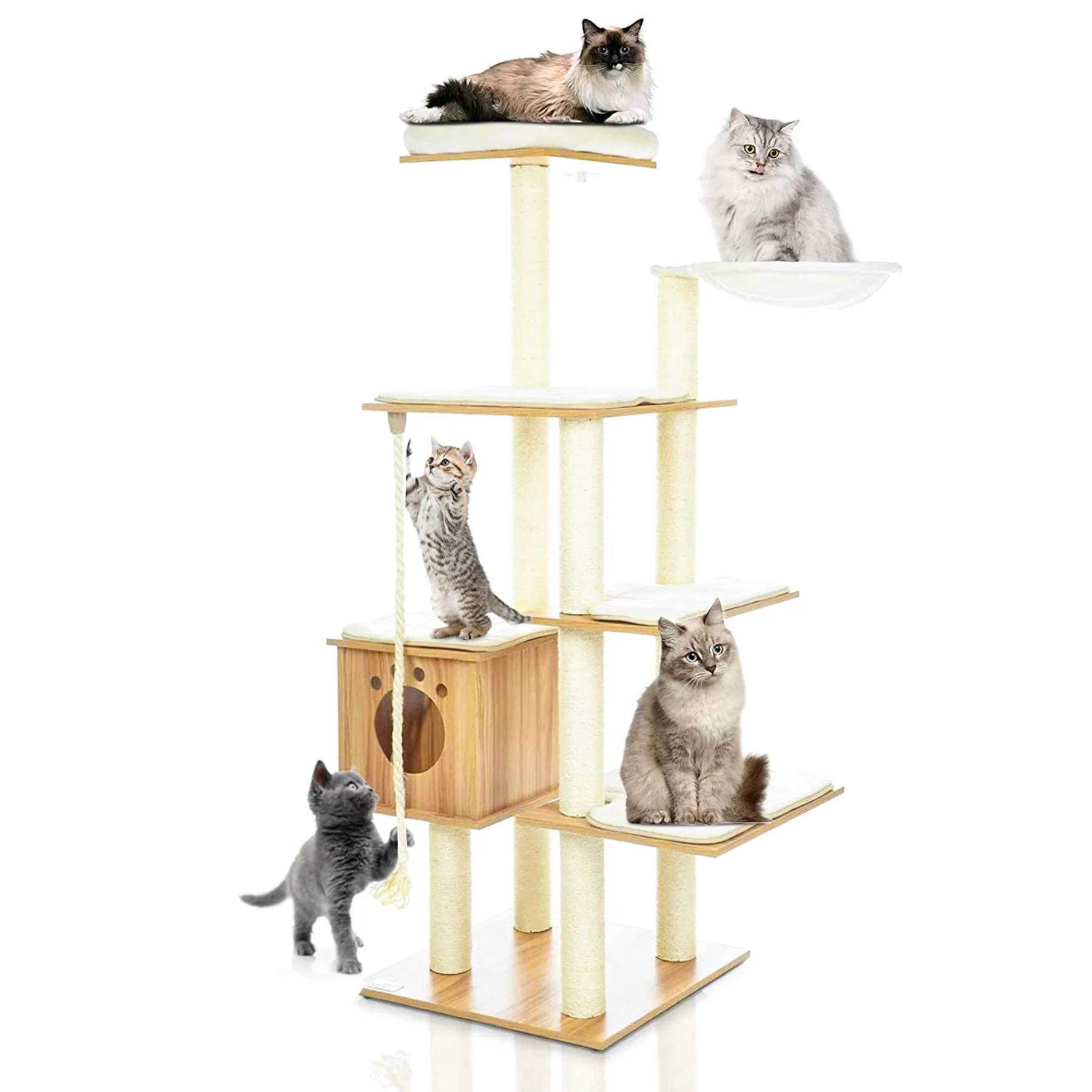 Artisan 69-Inch Cat Tree Tower Cat Climbing Stand with Washable Mats69-Inch Cat Tree Tower Cat Climbing Stand with Washable Mats Quality