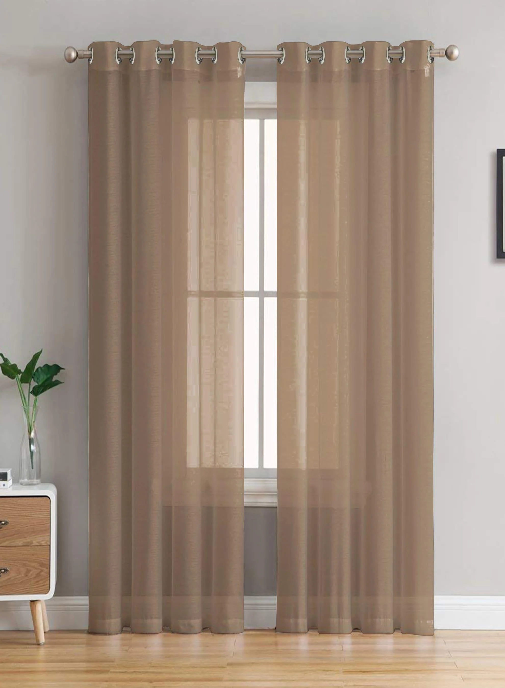 Responsible Elwana Plain Sheer Curtains Golden Sand Set of 2The Guide to Measuring and Choosing Curtains Contemporary