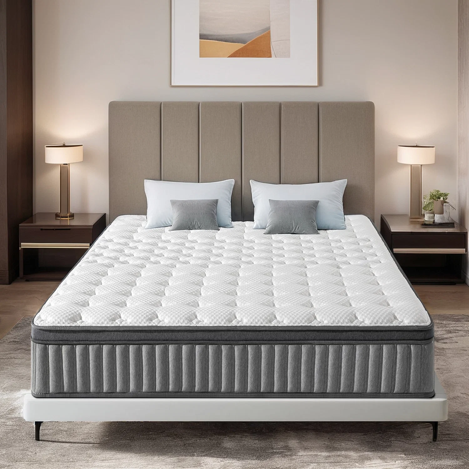 Powerful 12 Inch Gel Memory Foam Mattress Mattress with Cool Ice Silk Cover Individually Pocket Springs Medium Firm SG Made CertiPUR-US12 Inch Gel Memory Foam Mattress Mattress with Cool Ice Silk Cover Individually Pocket Springs Medium Firm SG Made CertiPUR-US Proven