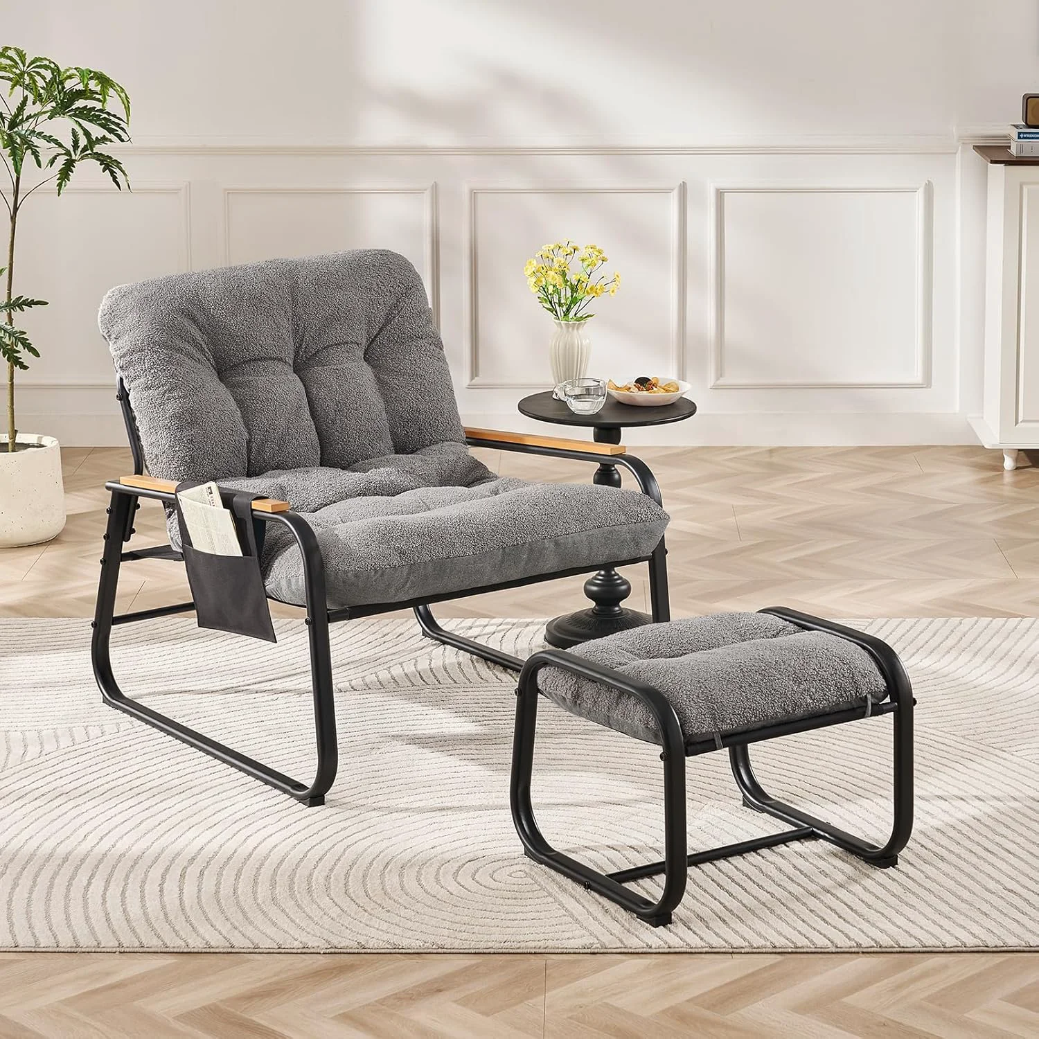 Efficient Oversized Accent Chair with Ottoman Lounge Chair with Side Pocket for Bedroom BalconyOversized Accent Chair with Ottoman Lounge Chair with Side Pocket for Bedroom Balcony Trusted